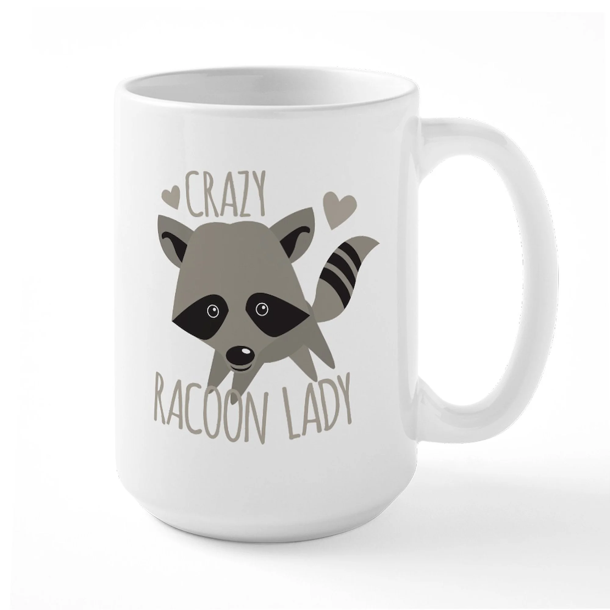 CafePress - Crazy Racoon Lady Mugs - 15 oz Ceramic Large Mug