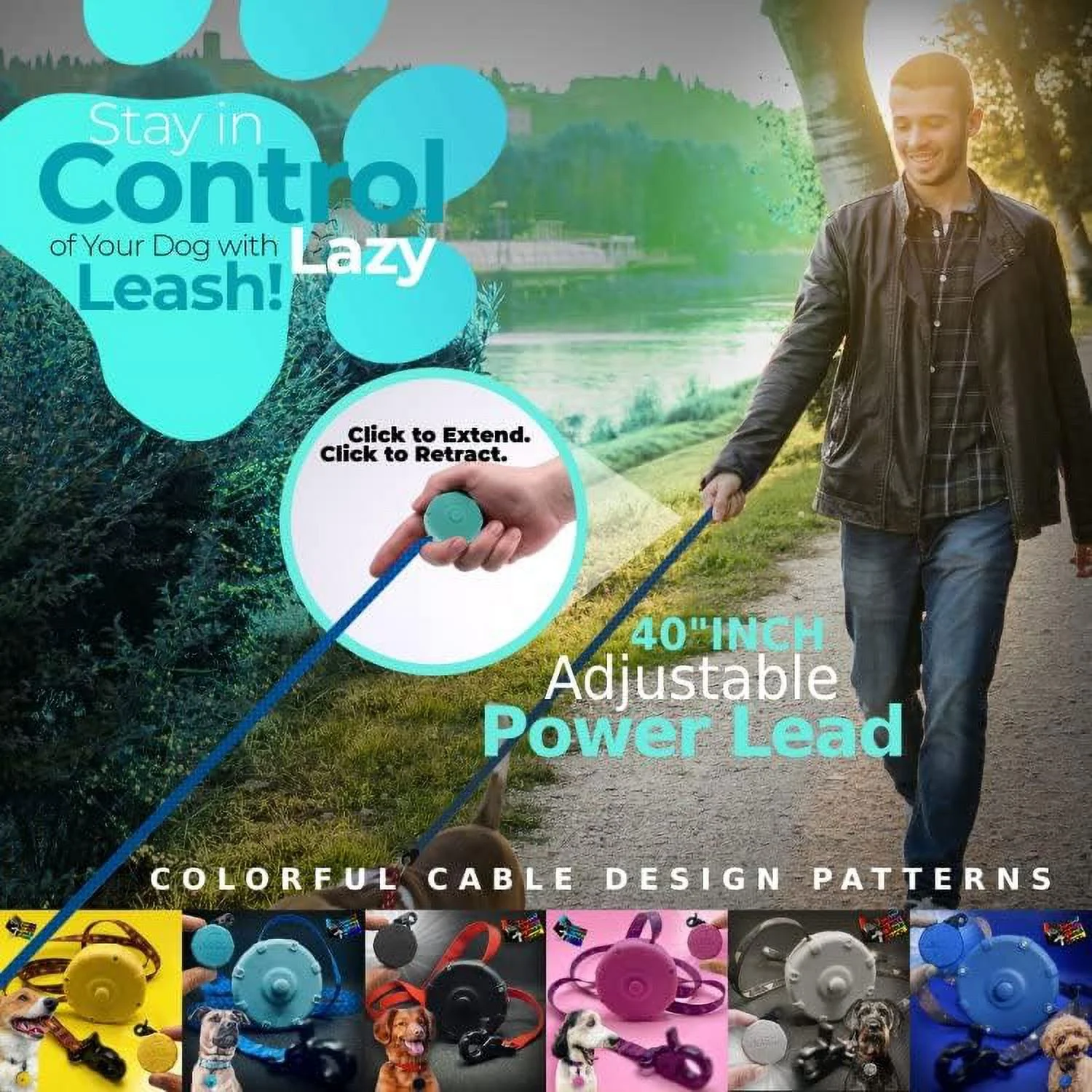 Pink + Free Bonus Leash! Wearable Mini Adjustable Dog Leash for Hiking, Training & Adventure. 36