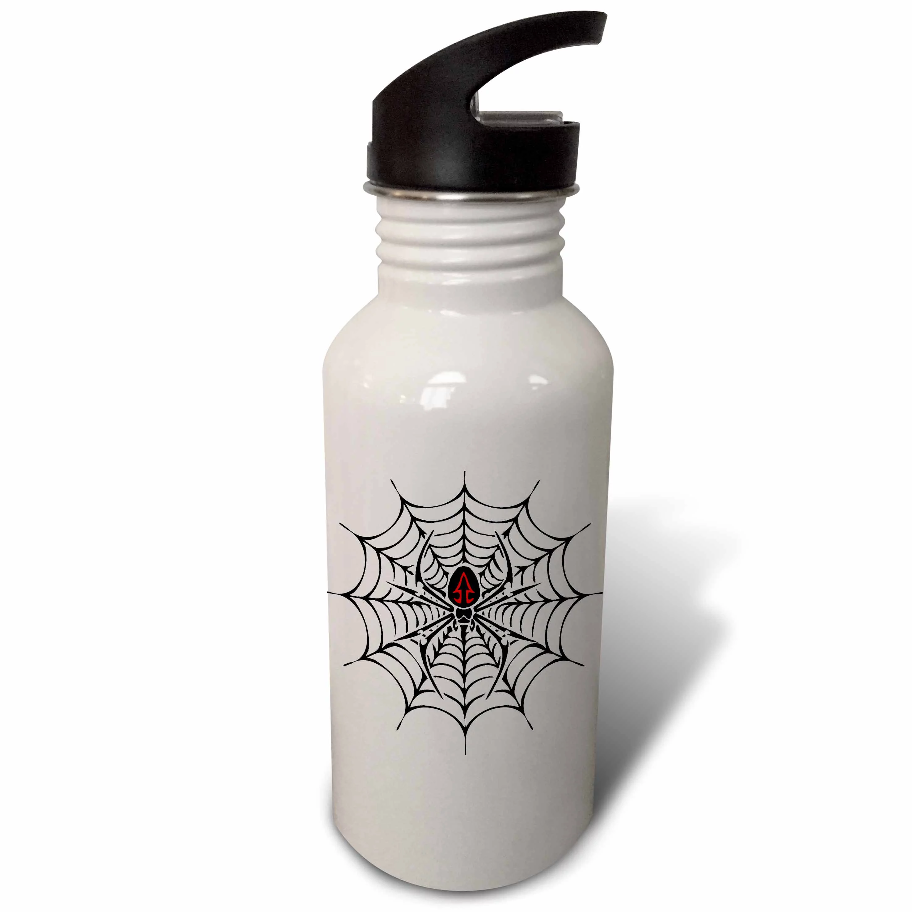 Black Widow Spider in a Web 21 oz Sports Water Bottle wb-58923-1