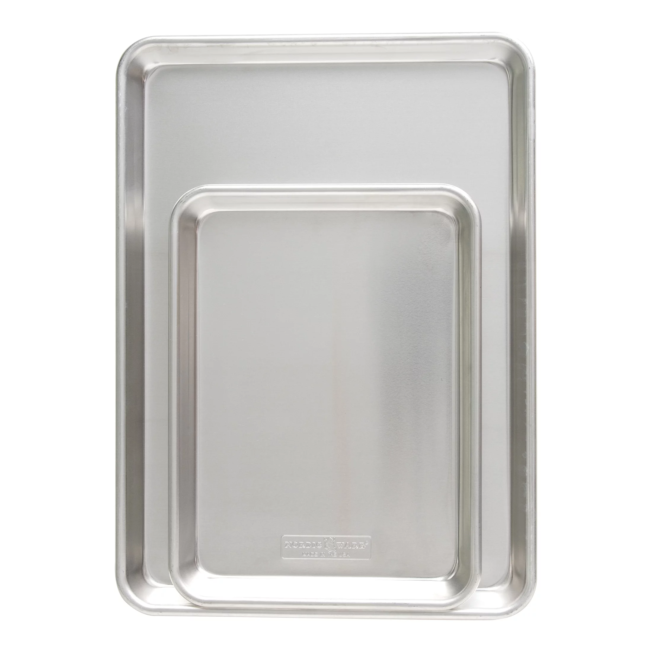 Nordic Ware Naturals Aluminum Quarter Sheet & Half Sheet Baking Pan Set, Silver