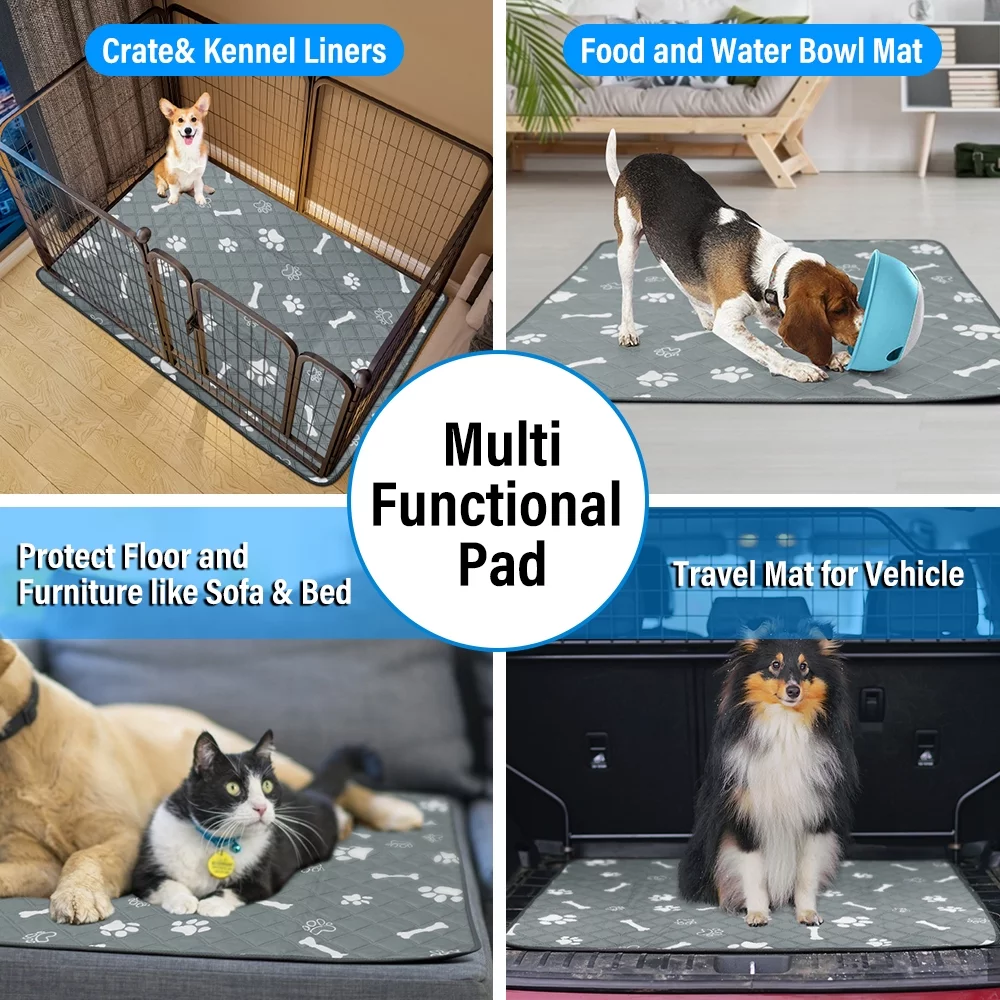 Plutus Pet Washable Pee Pads for Dogs, 2 Pack, Non-Slip Dog Pads with Heavy Absorbency, Reusable Training Pads, 36”x 30”