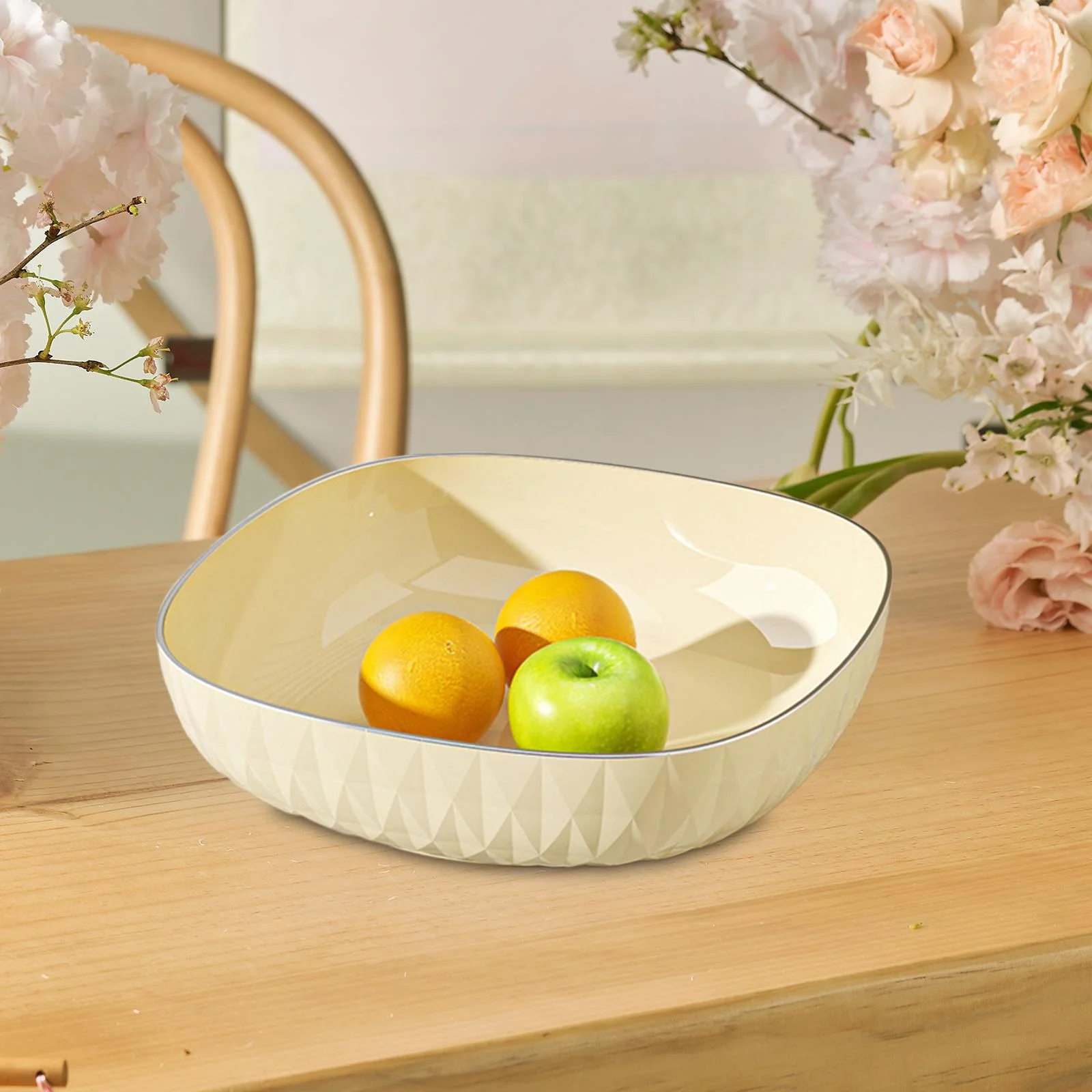 kowaku Fruit Rack Large Snack Plates Multipurpose Salad Bowl Stackable Candy Container Vegetable Storage Tray for Holiday Parties Farmhouse square