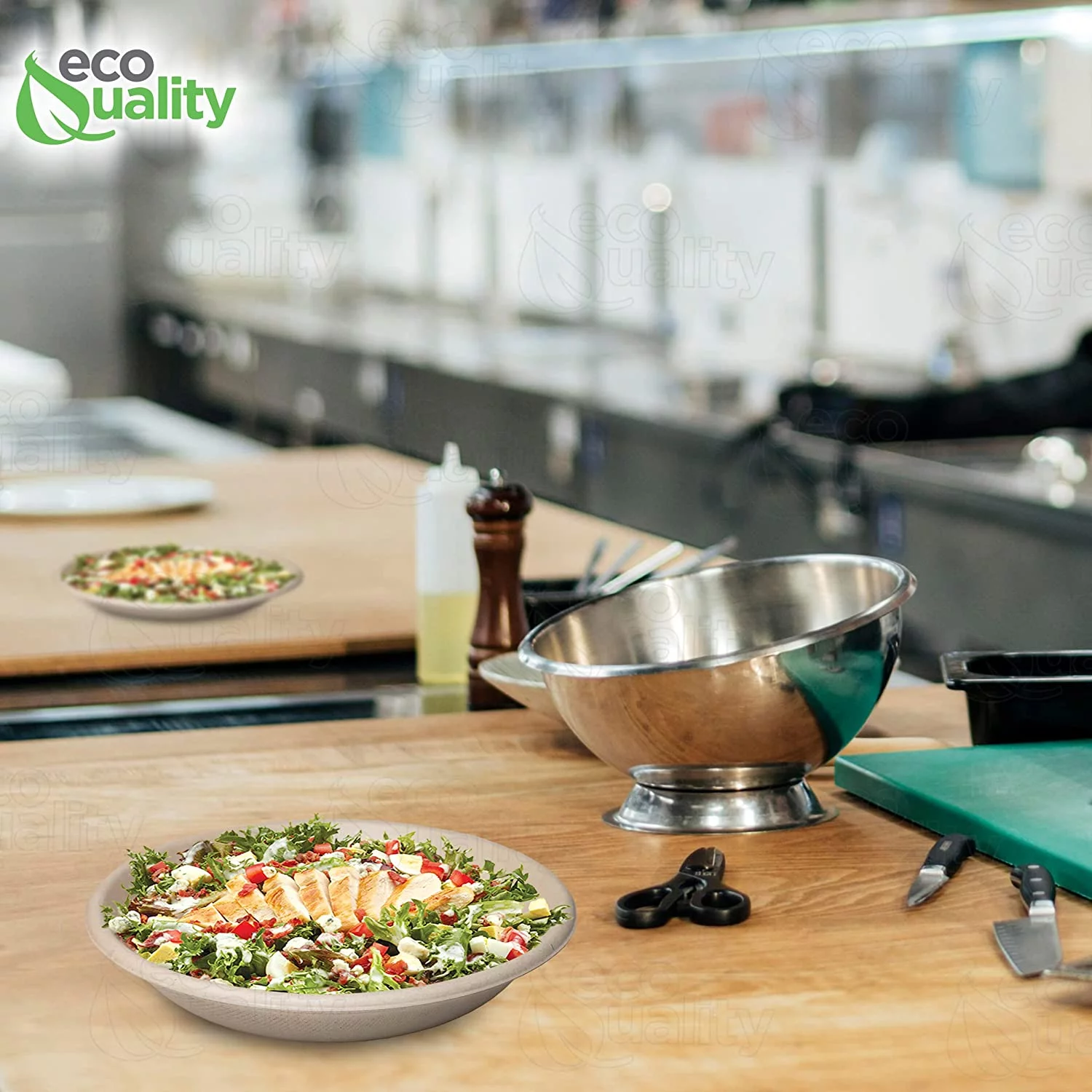 25 Pack 24 oz Round Disposable Compostable Paper Bowls Heavy-Duty, Eco-Friendly Natural Bagasse Unbleached, Heat Resistant, 100% Biodegradable Salad Bowls Alternative to Plastic