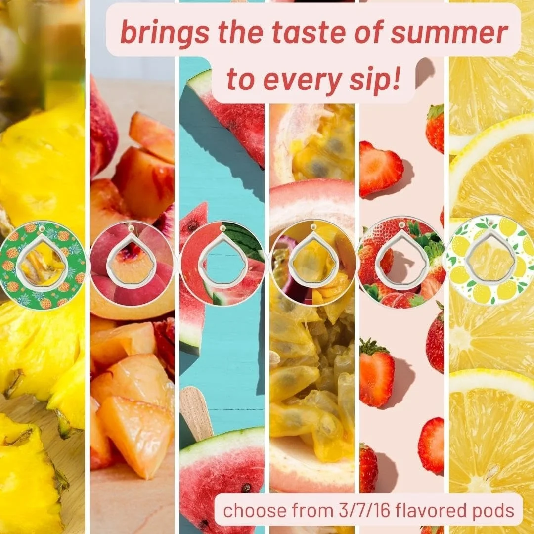 750ML Flavored Water Bottle, Water Bottle with Flavor Pods, Scent Flavor Water Bottle for School Kids + 3 pods in random flavors