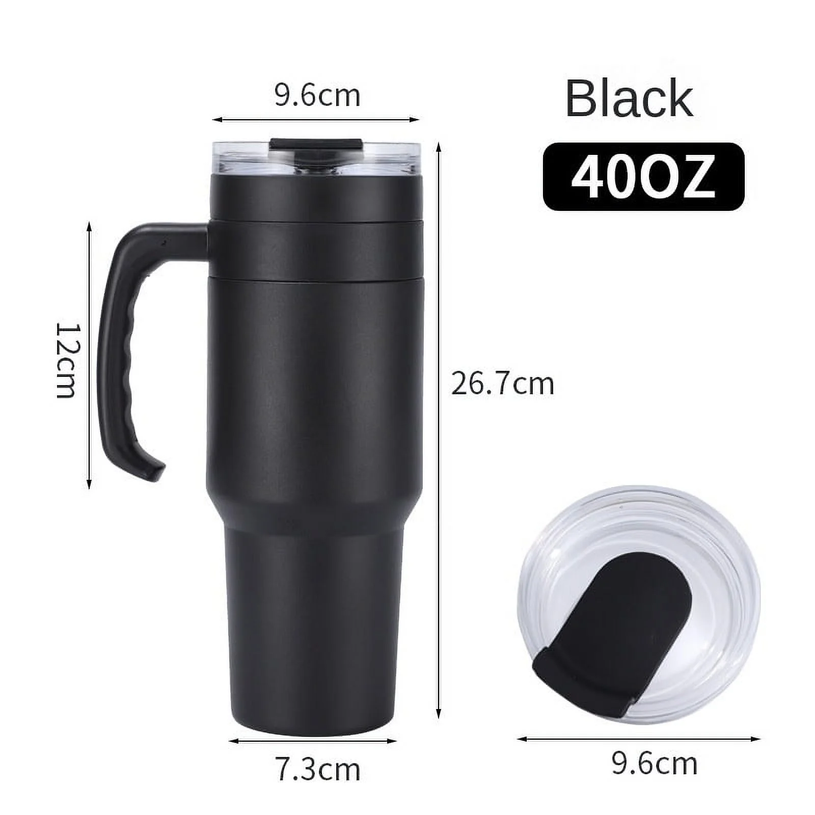 Simple and Modern 30oz/40oz Large-capacity Stainless Steel Water Cup with Handle and Straw Lid, Suitable for Drivers on Long-distance Travel and Outdoor Riding