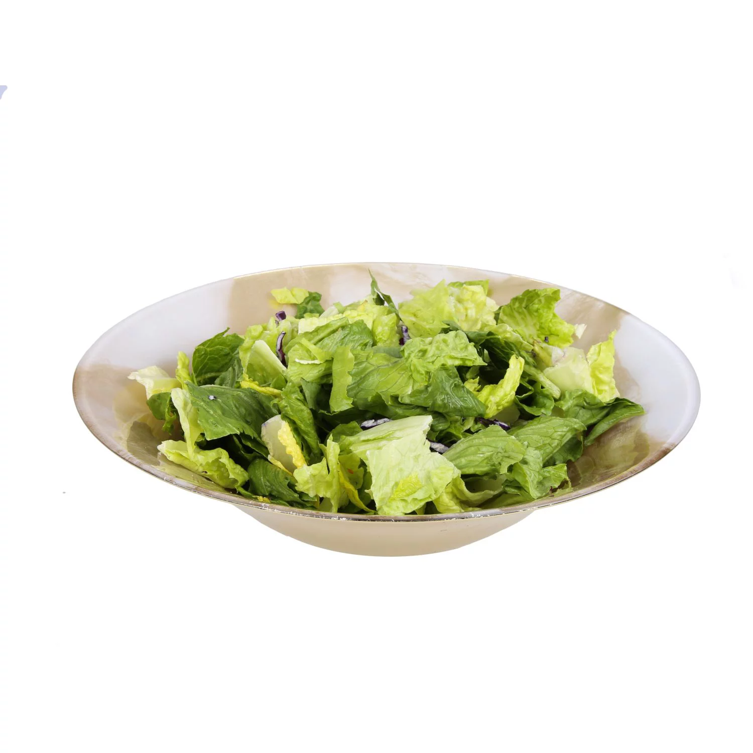 Classic Touch MB151 11.75 in. White Gold-Marble Salad Bowl