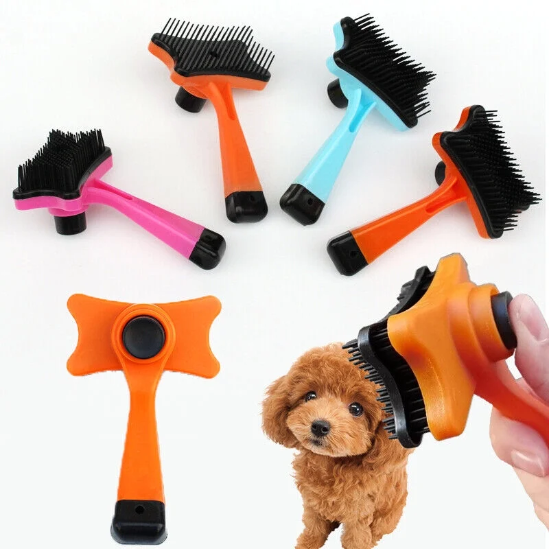 Pet Hair Remover Dog Cat Comb Grooming Massage Deshedding Self Cleaning Brush Ḿ