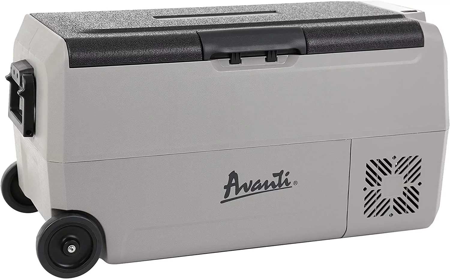 YONG PDR36L34G Cooler Portable Refrigerator and Freezer with 36 Liter Capacity, Adjustable Zone Separation, Easy-Pull Rolling Design, LED Lights, AC/DC, 36-Liter, Grey