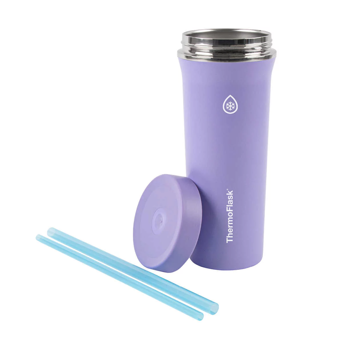 ThermoFlask 32oz Insulated Standard Straw Tumbler, 2-pack (Gray)