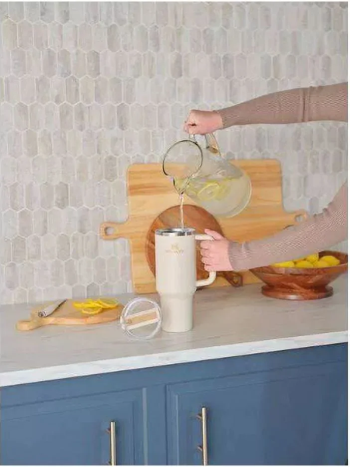 Stanley 40 oz Stainless Steel H2.0 FlowState Quencher Tumbler - Hearth & Hand™ with Magnolia- Best Beige