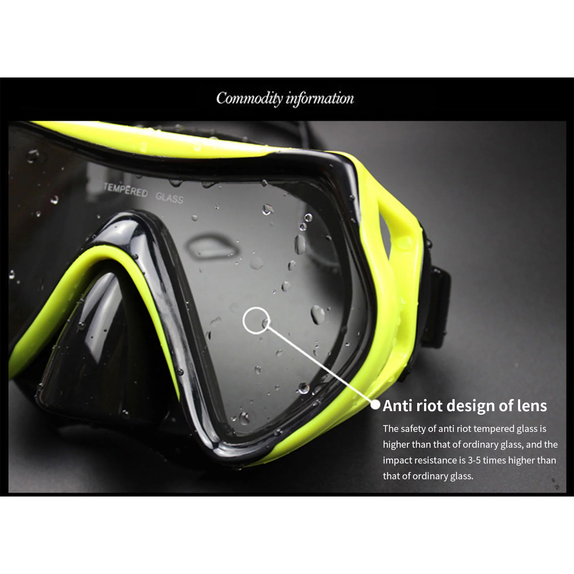 Binpure Silicone Diving Mask with Anti-drop Frame Anti-fog Lens Tool