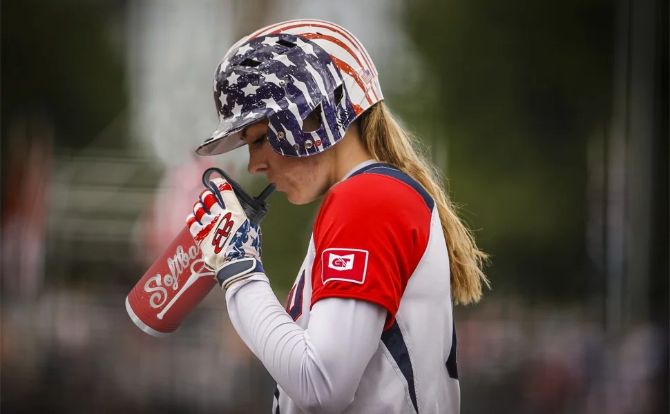 Mato & Hash 32oz Softball Laser Engraved Water Bottle  Pink LASLWB205 Softball S1