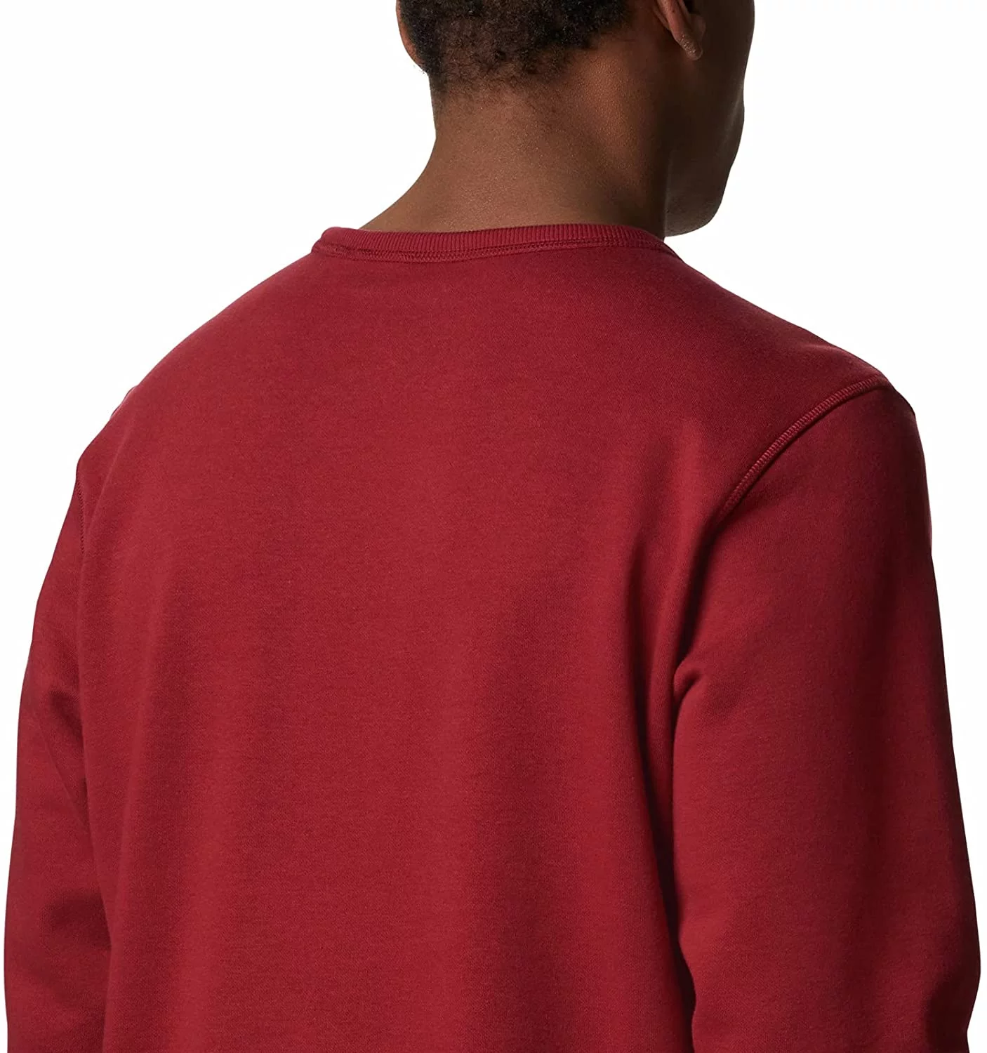 Columbia Mens Logo Fleece Crew Red Jasper/White Medium