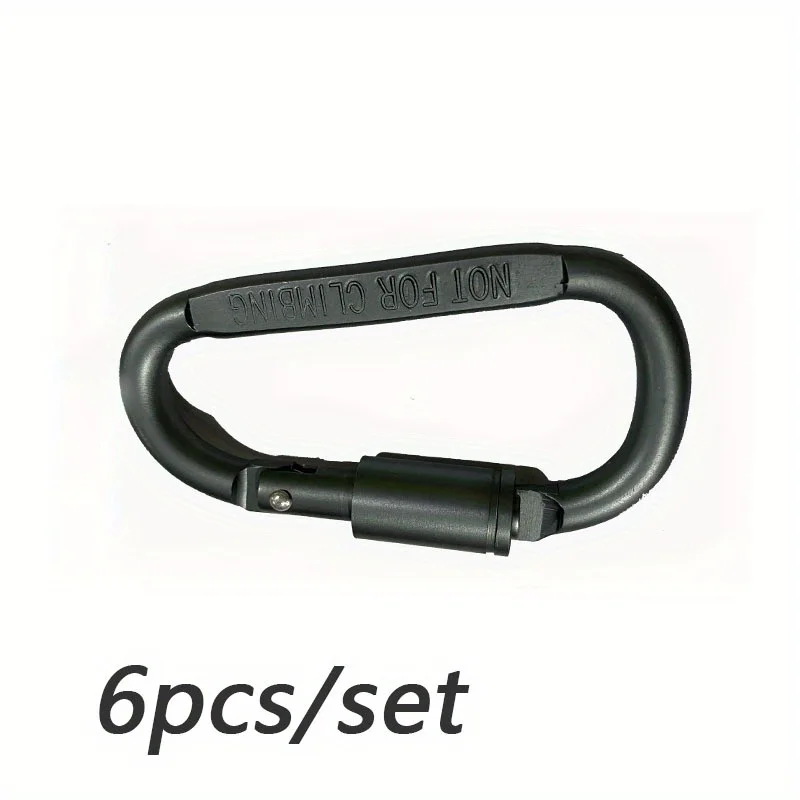 6pcs/set D-shaped Hanging Buckle, Durable Aluminum Alloy Carabiner For Outdoor Hiking Climbing Camping