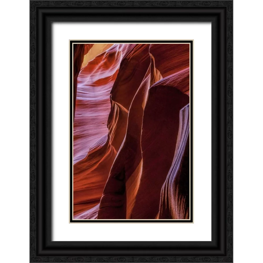 OBrien, Jay 23x32 Black Ornate Wood Framed with Double Matting Museum Art Print Titled - Arizona, Paige Rock patterns in Antelope Canyon