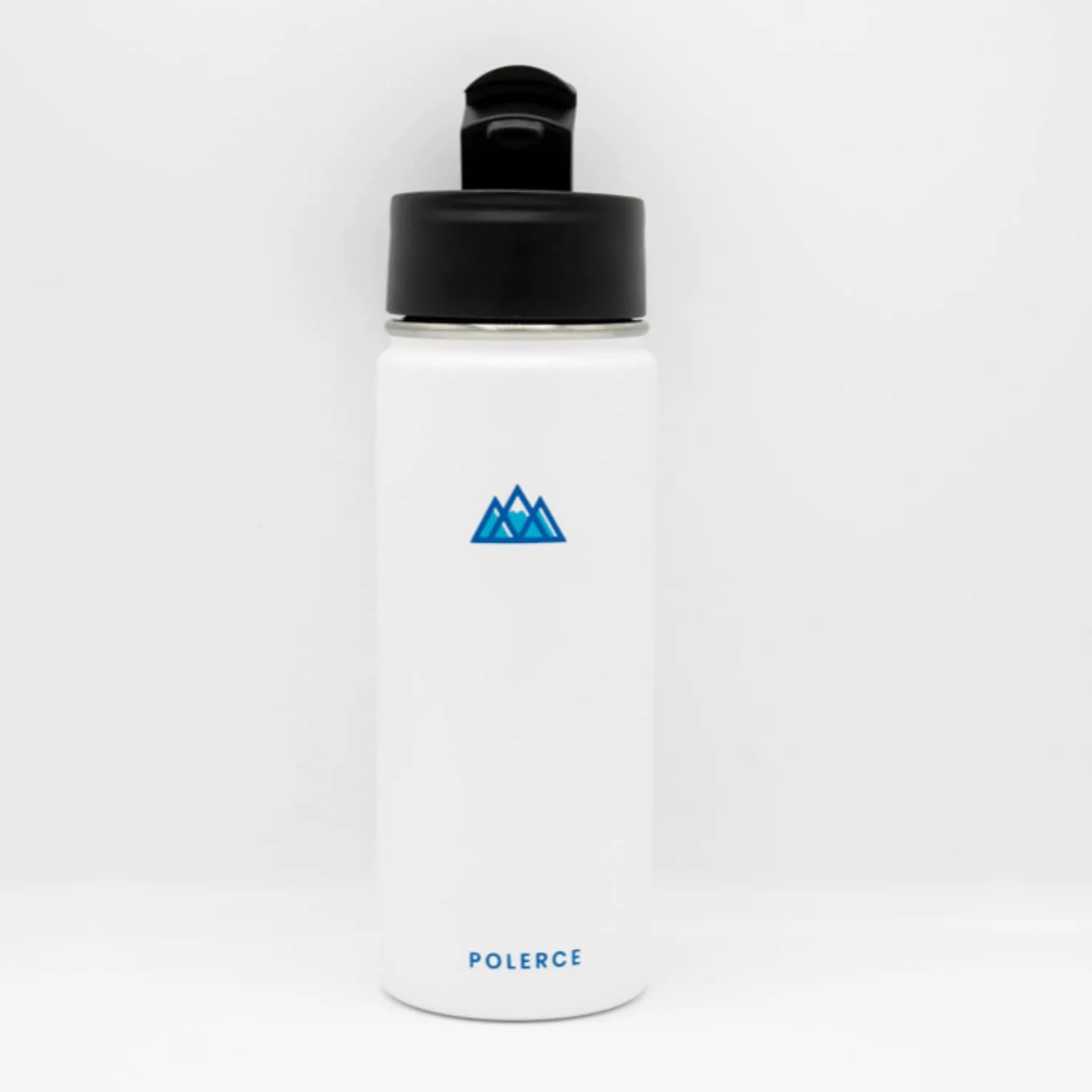 Vacuum Insulated Bottle with 3 Lids - Stainless Steel Thermally Insulated Flask - by Polerce (18 fl oz, White)