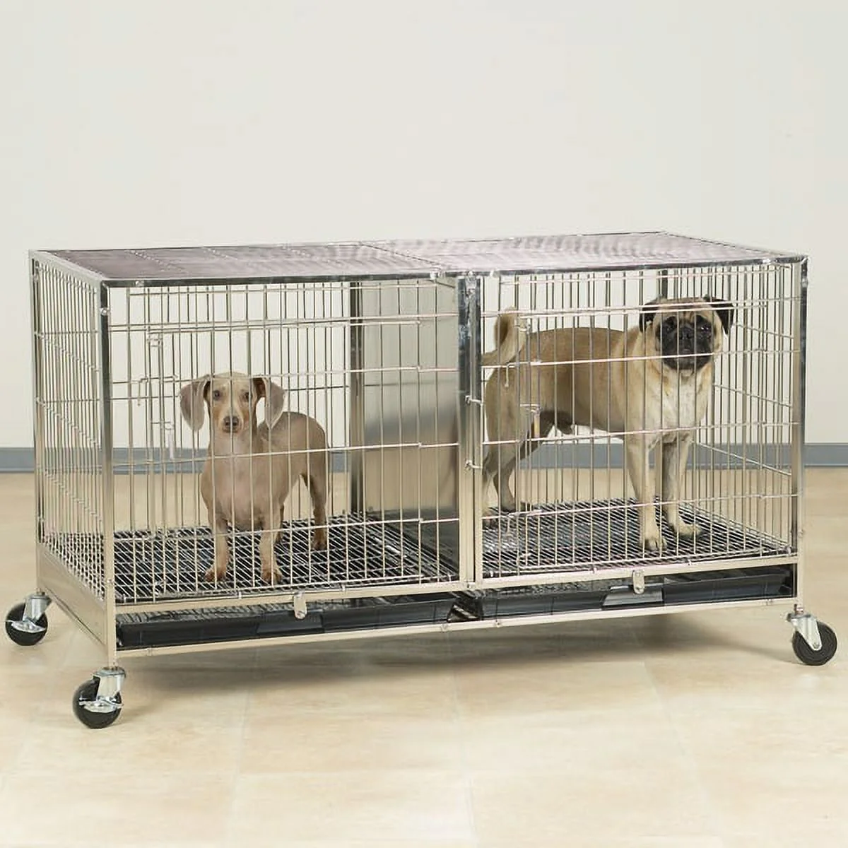 ProSelect Stainless Steel X-Tall Modular Dog Cage with Tray