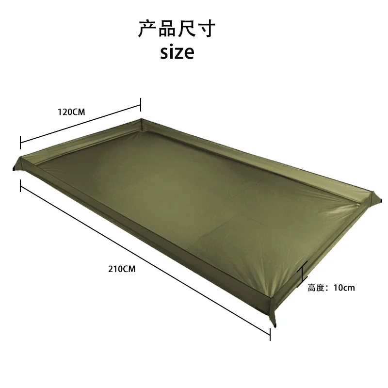 3D Ultralight Tent Footprint Waterproof Camping Tarp Mat Picnic Blanket Ground Sheet Green 6.8x3.9ft