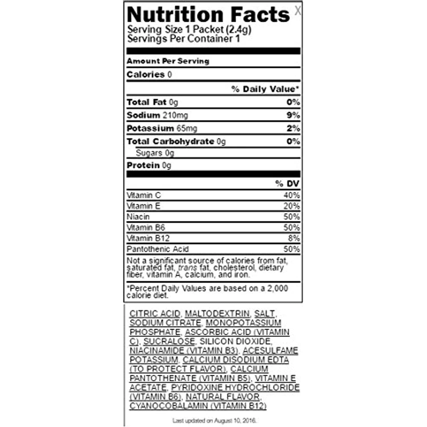 Gatorade Propel Zero Powder Packets Grape, 10-Count (Pack Of 6)