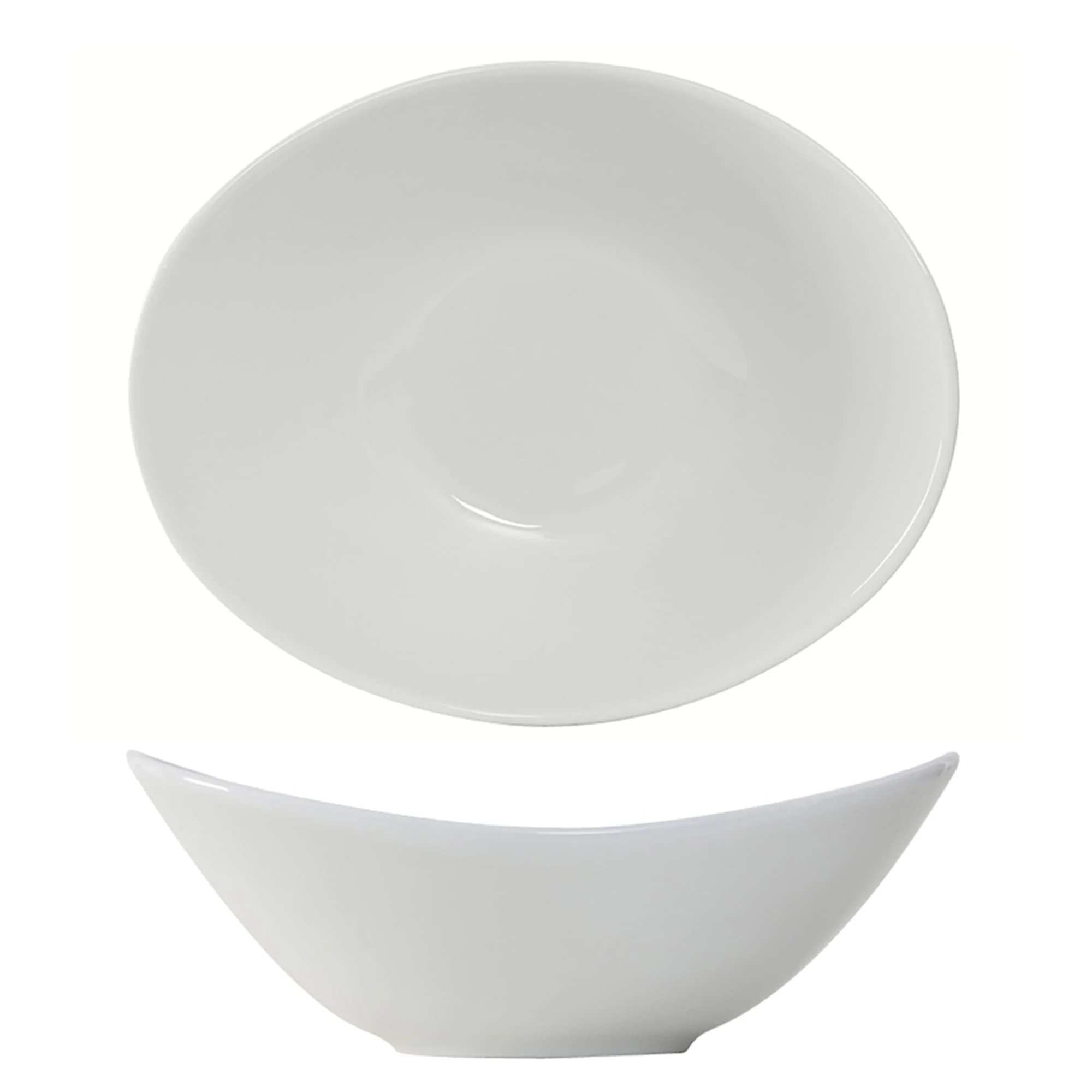 Tuxton BPD-0807 20 oz Oval DuraTux\\u00ae\\u00a9 Capistrano Bowl - China, Porcelain White-1 Dozen