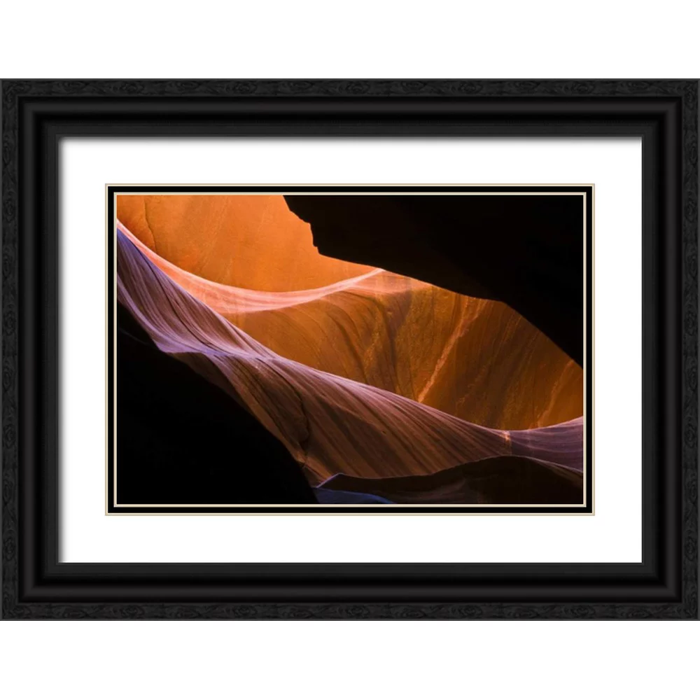 Rotenberg, Nancy 14x11 Black Ornate Wood Framed with Double Matting Museum Art Print Titled - AZ, Sandstone formations in Antelope Canyon