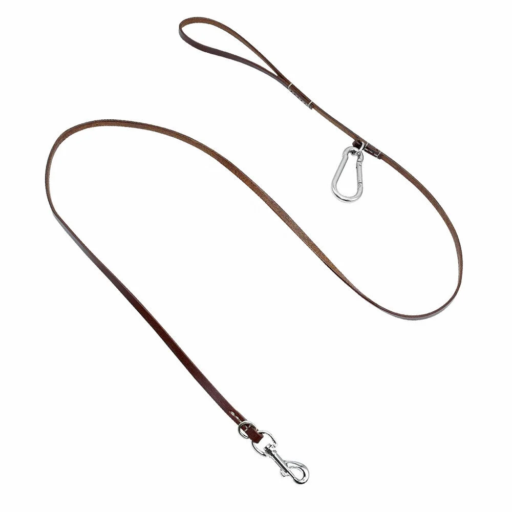Pet Artist 6FT Real Leather Dog Leash Heavy Duty Training Leashes with Locking Carabiner