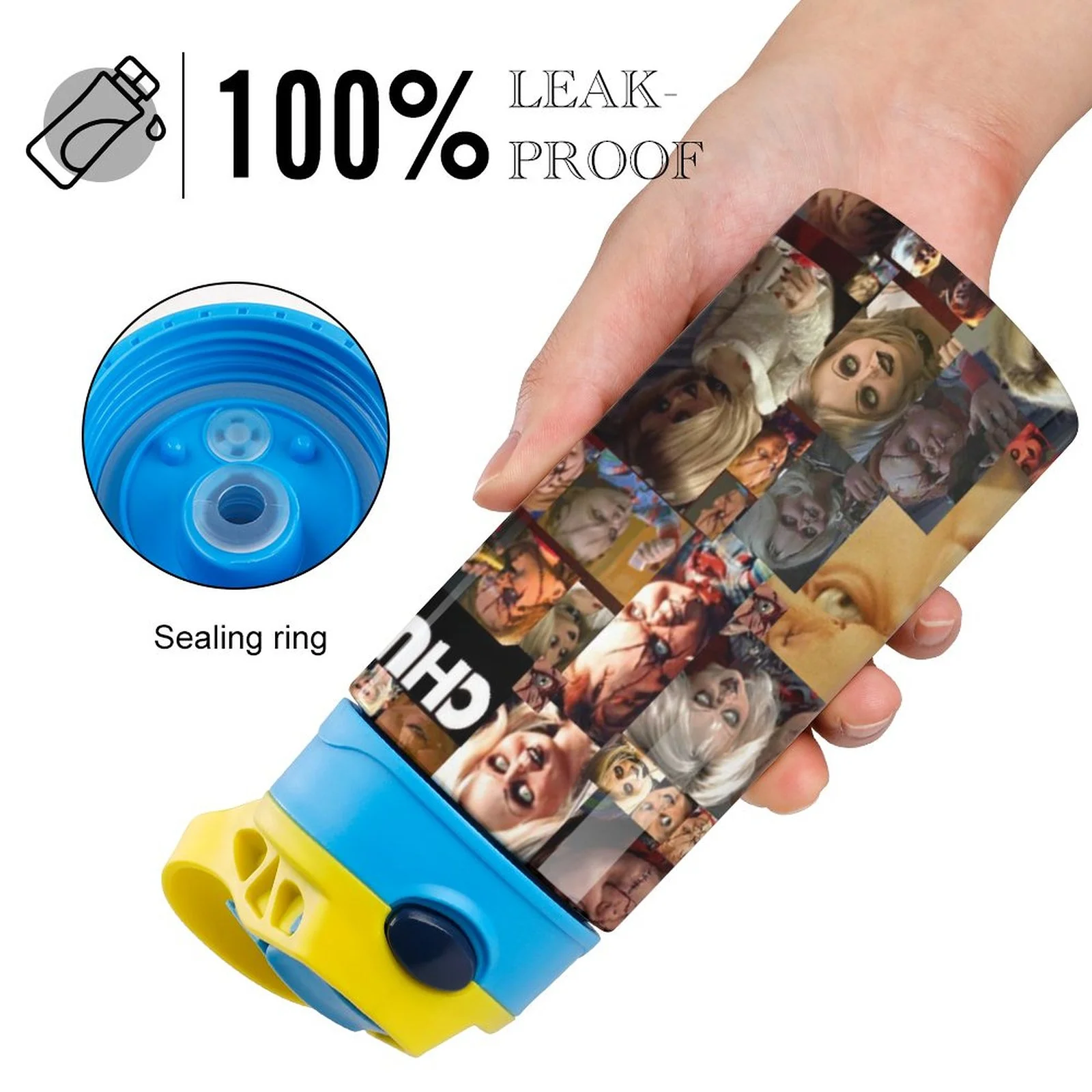 Chucky Characters Kid's Insulated Water Bottle With Straw Vacuum Stainless Steel Cup Leak-Proof Children Toddler Thermoses