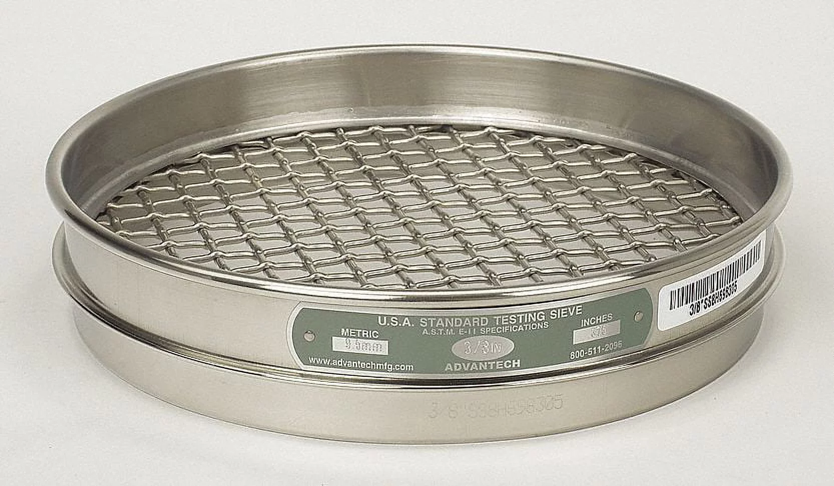 Advantech Sieve, #4, S/S, 8 In, Half Ht 4SS8H
