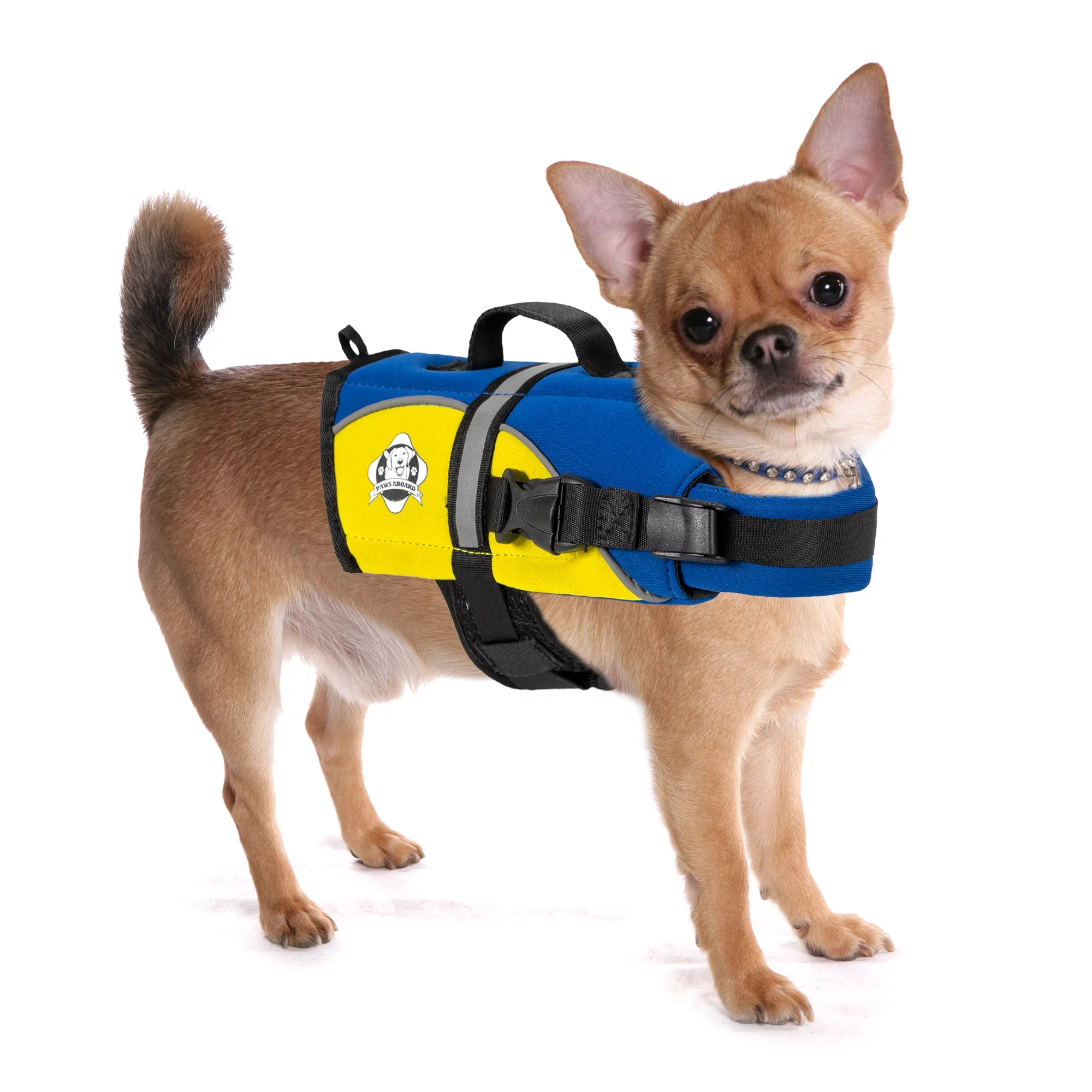 Paws Aboard PA-BY1100 Neoprene Doggy Life Jacket Extra Extra Small Blue- Yellow