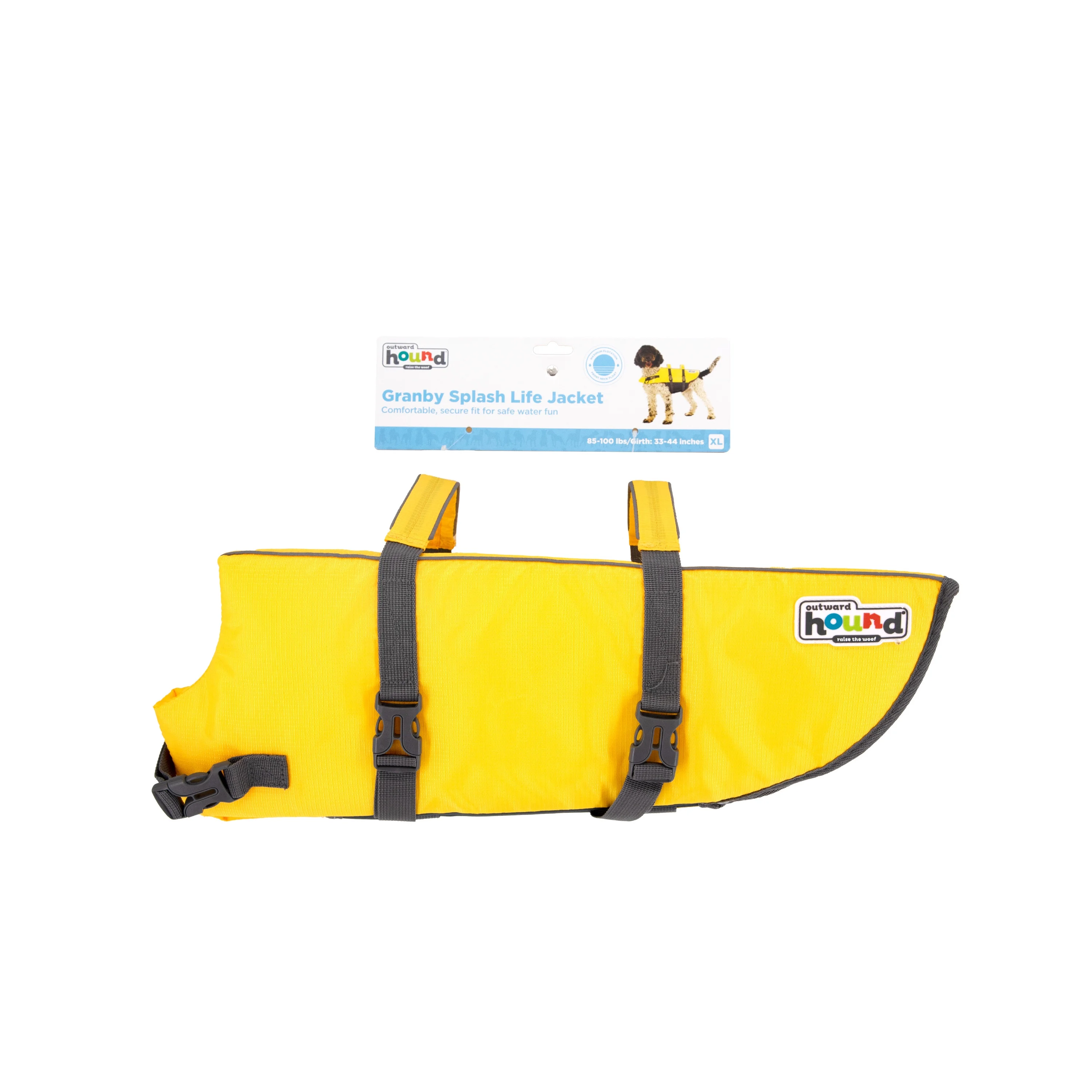 Outward Hound Granby Splash Dog Life Jacket, Yellow, XL