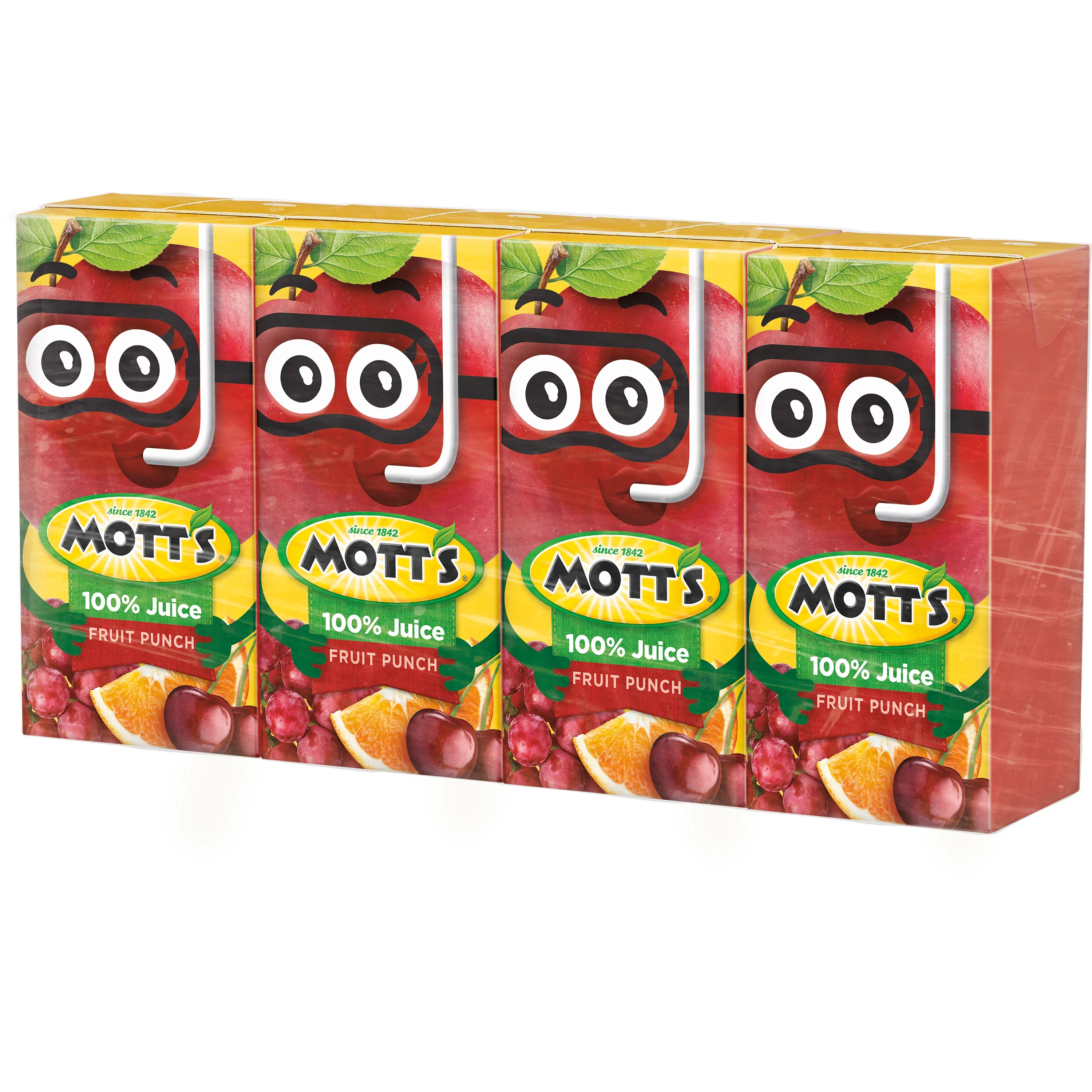 Mott's 100% Fruit Punch Juice, 4.23 fl oz boxes, 4 pack