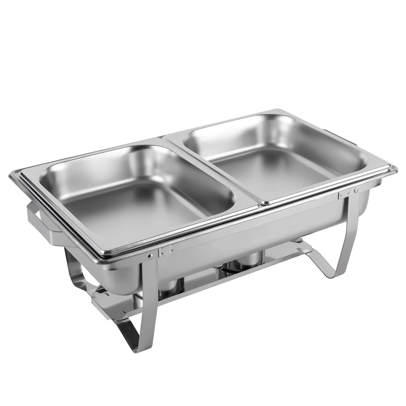 Miumaeov 9.5QT Stainless Steel Catering Chafer Chafing Dish Sets Rectangular Buffet Warmer with Fuel Holder and Lid