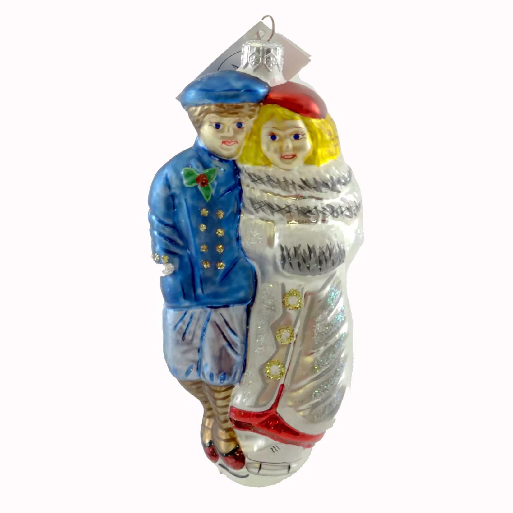 Christopher Radko SKATERS WALTZ Glass Ornament Ice Couple Christmas