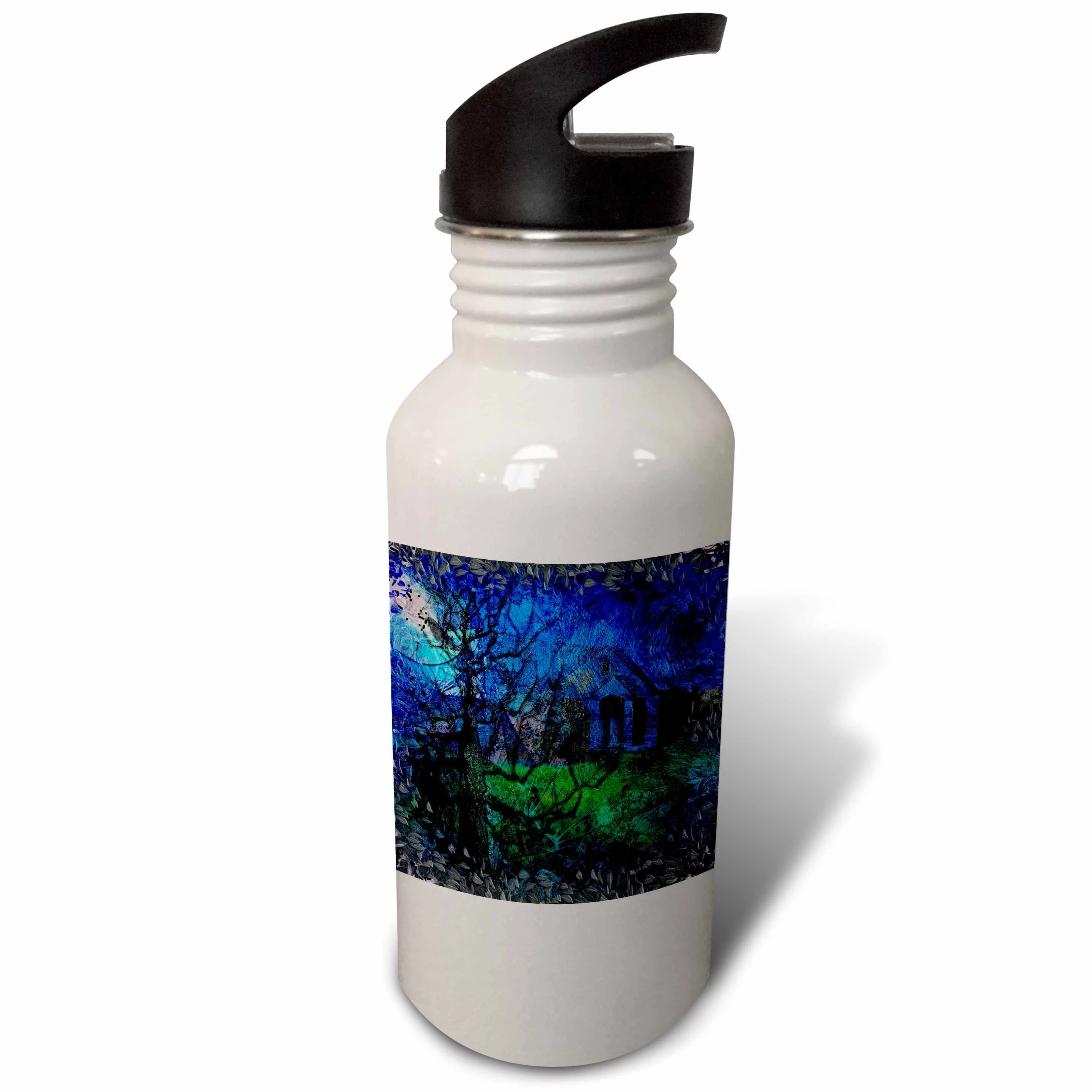 The Other Side of Midnight night dream dreamscape dreaming c g jung psychology raven moon 21 oz Sports Water Bottle wb-21469-1