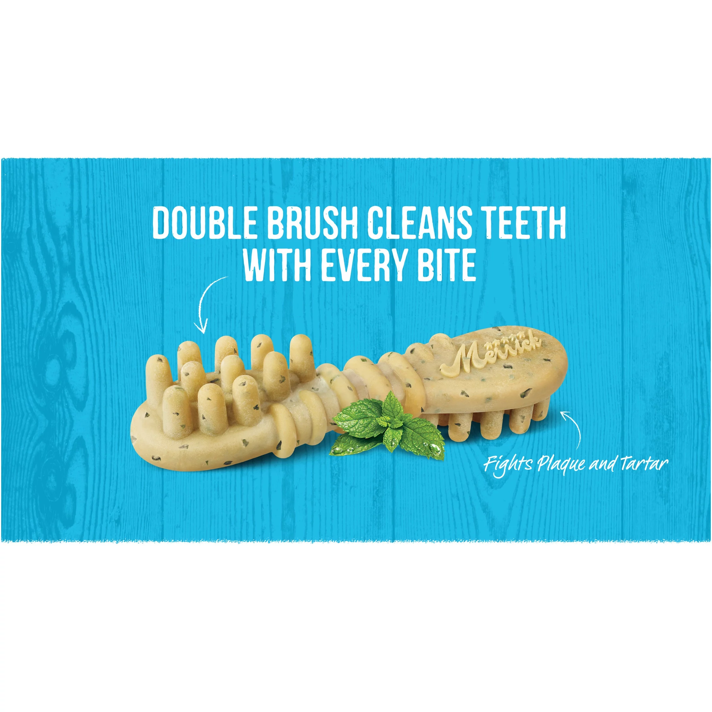 Merrick Fresh Kisses Double-Brush Dental Dog Treats with Mint Breath Strips, 36 Brushes (Pack of 2)