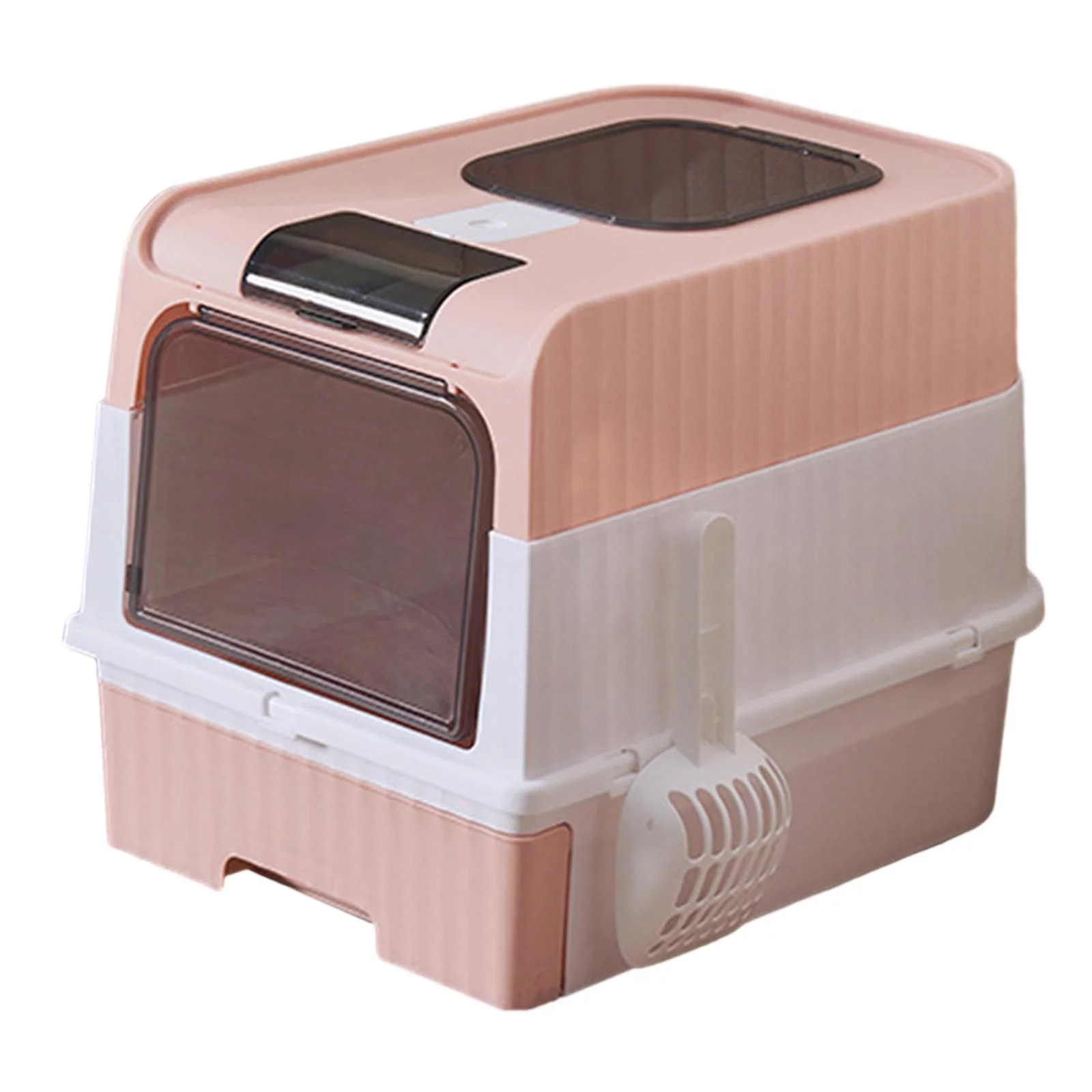 Hooded Cat Litter Boxes Durable Pet Supplies Removable Privacy Pet Litter Boxes Pink