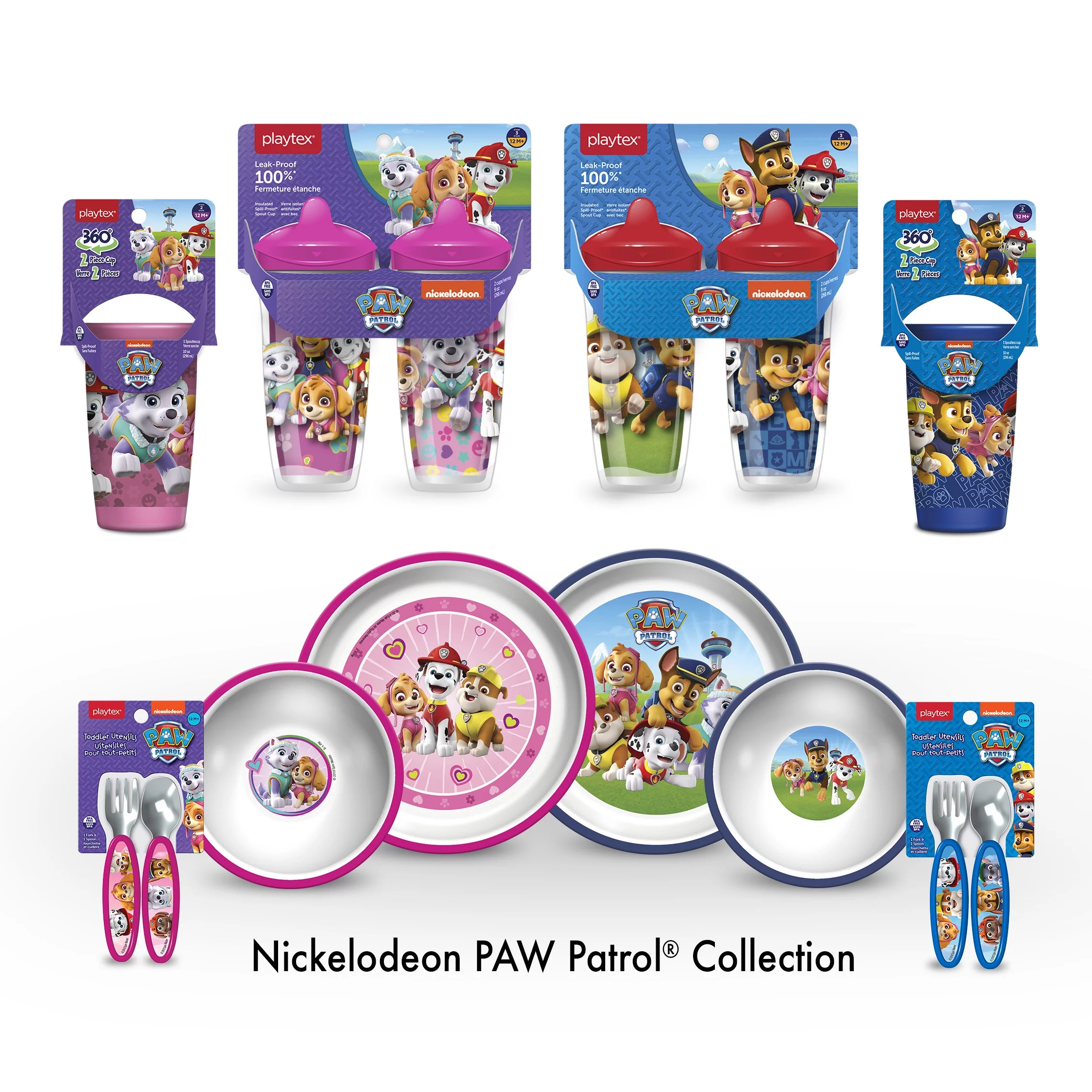 Playtex Mealtime Paw Patrol Boys Toddler Utensils, 1 Fork & 1 Spoon