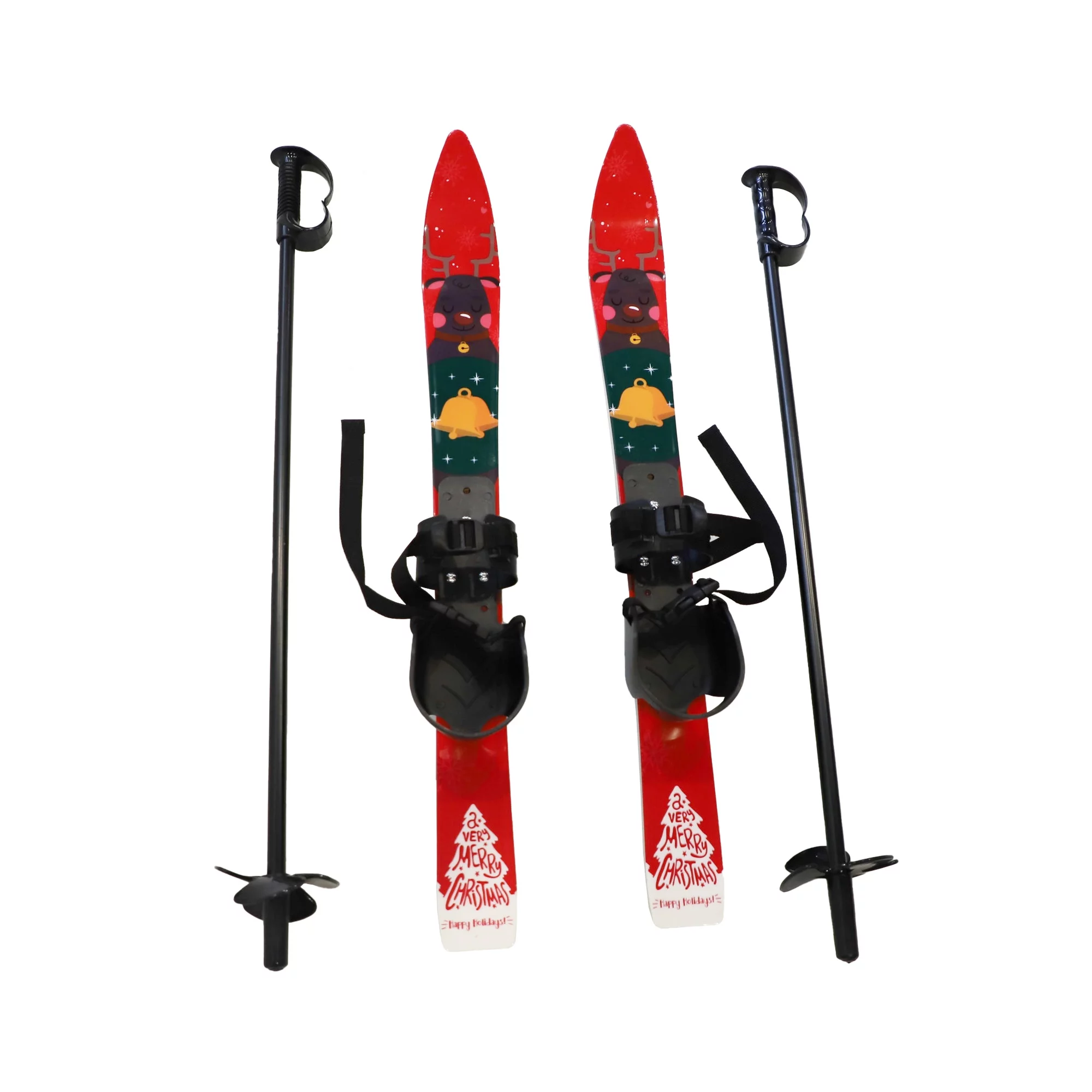 KARMAS PRODUCT Kids Skis and Poles with Bindings for Age 2-4 Beginner Snow Skis 69cm
