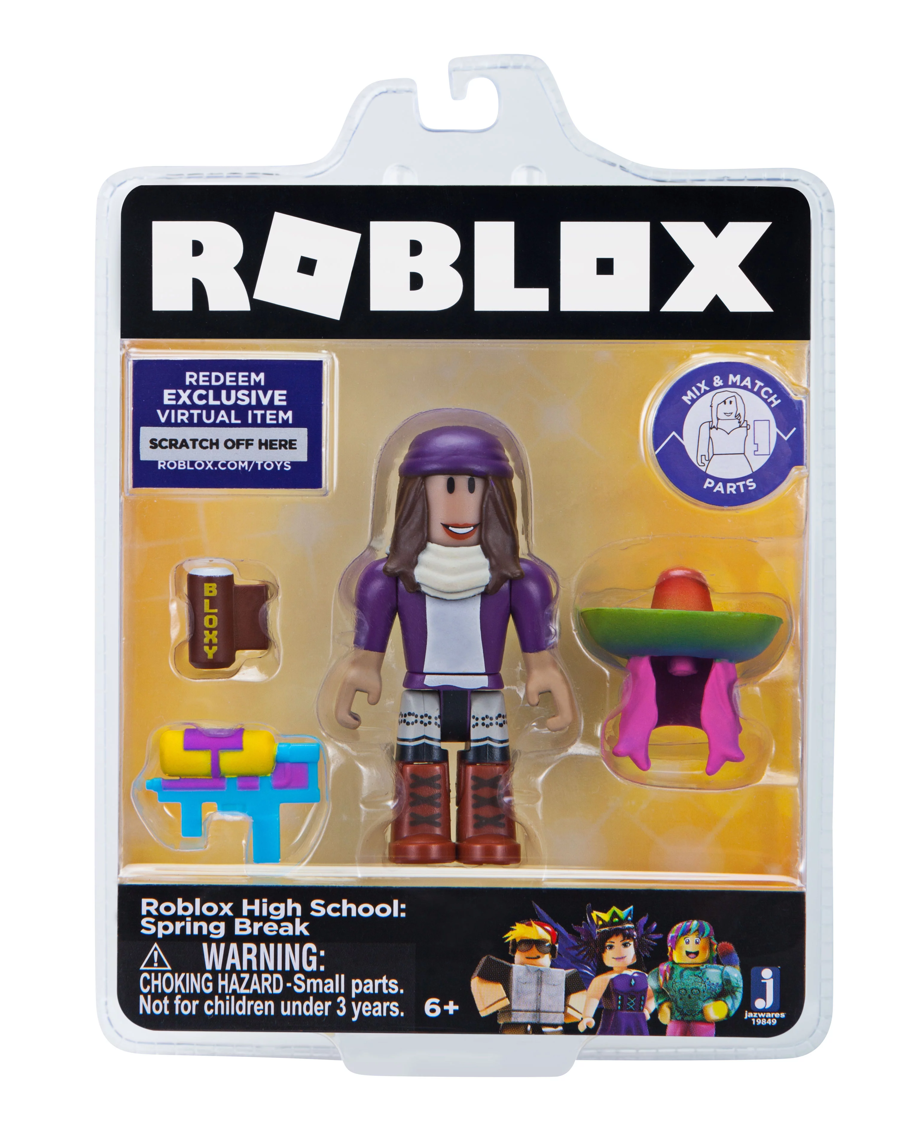 Roblox Celebrity Collection - Roblox High School: Spring Break Figure Pack [Includes Exclusive Virtual Item]