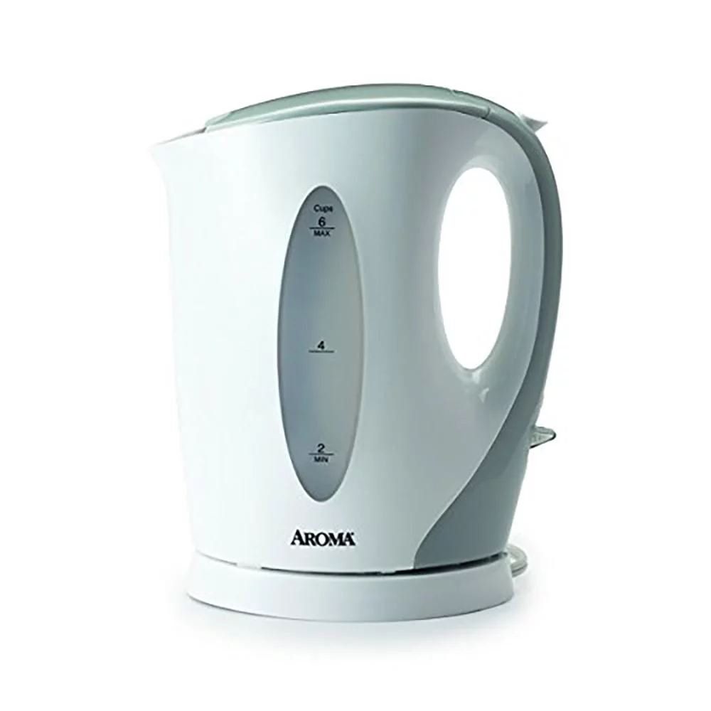 Restored Aroma AWK-105 1.5-Liter Electric Kettle - White/Grey (Refurbished)