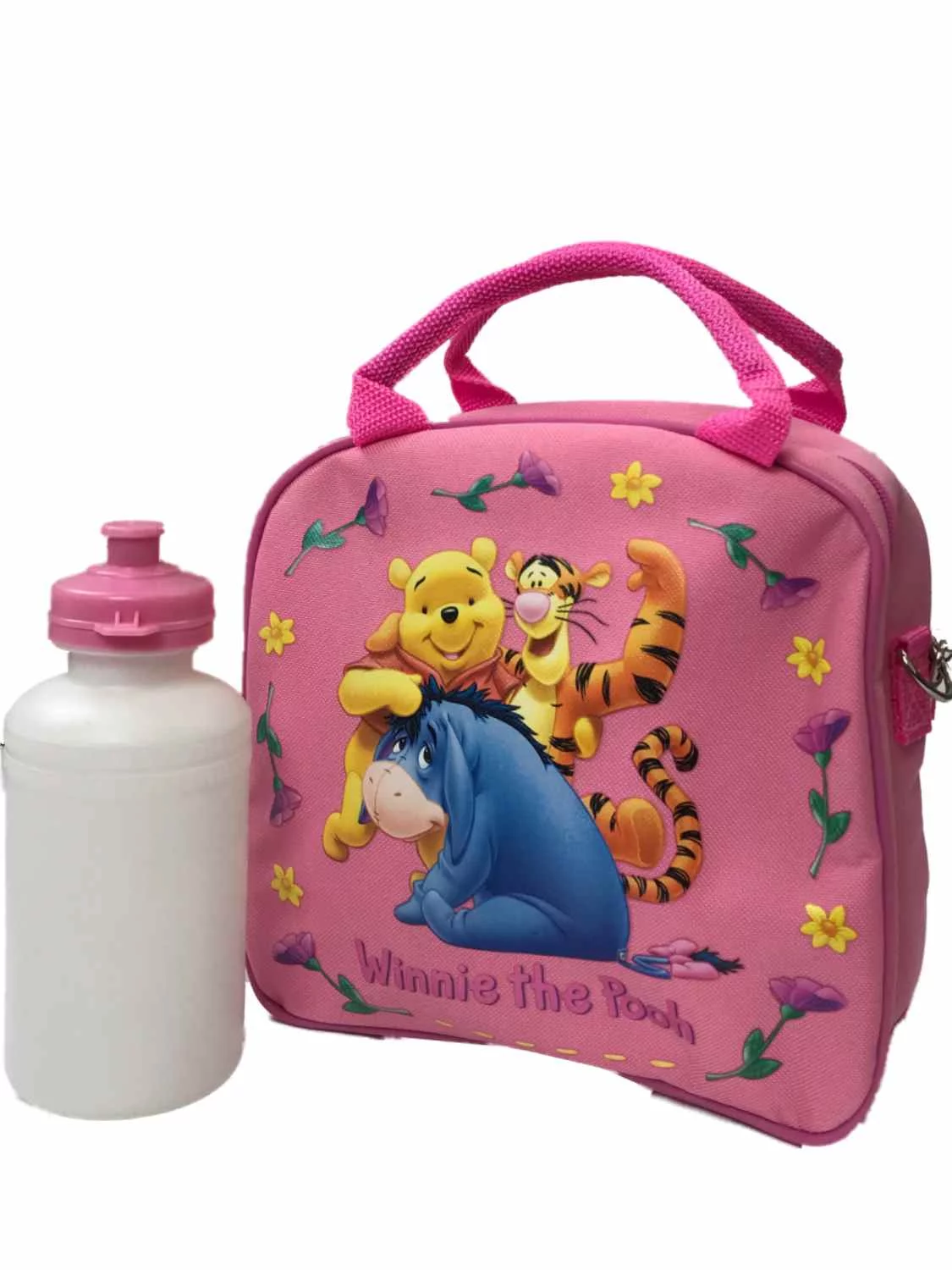 Disney Winnie the Pooh Pink Lunch Box with Water Bottle - Kids Lunch Bag Set