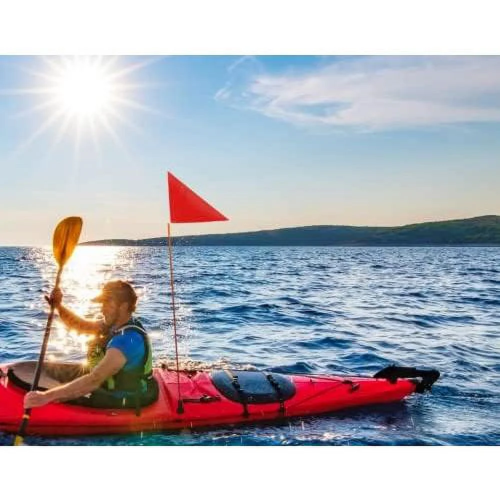 Pontoon Kayak Canoe Flag Pole Lock Socket Base Red Triangle Flag 48
