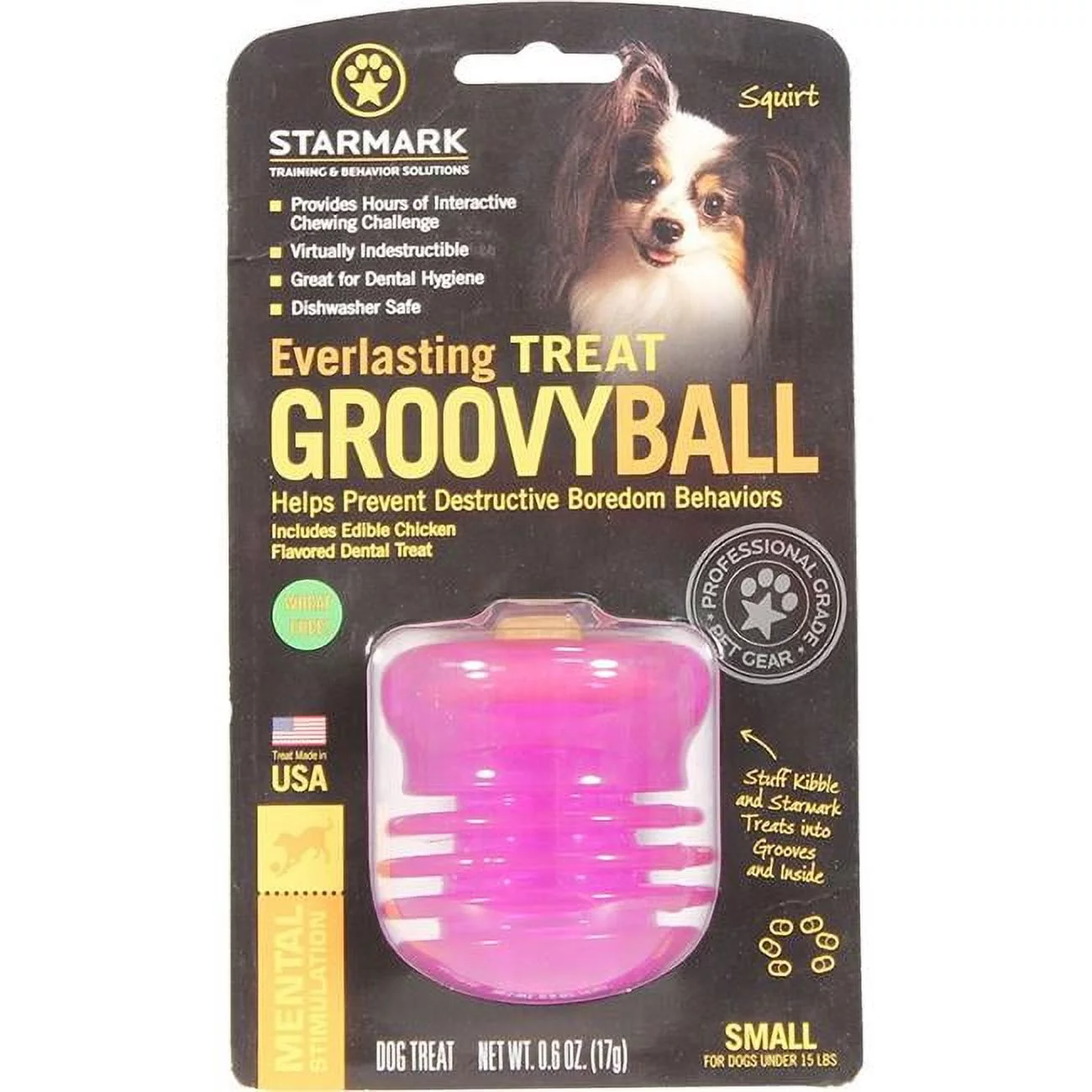 Starmark Pet Products 114131 Everlasting Treat Groovy Ball Dog Toy - Green, Small