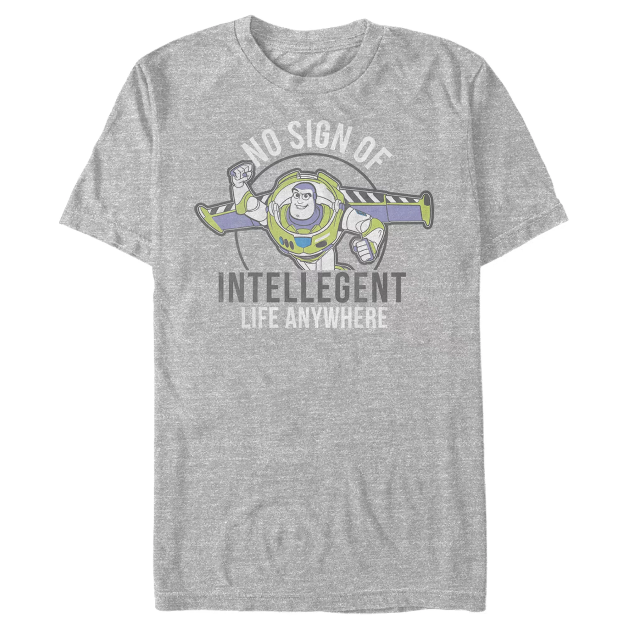 Men's Toy Story Buzz No Sign Of Intelligent Life  Graphic Tee Athletic Heather 2X Large