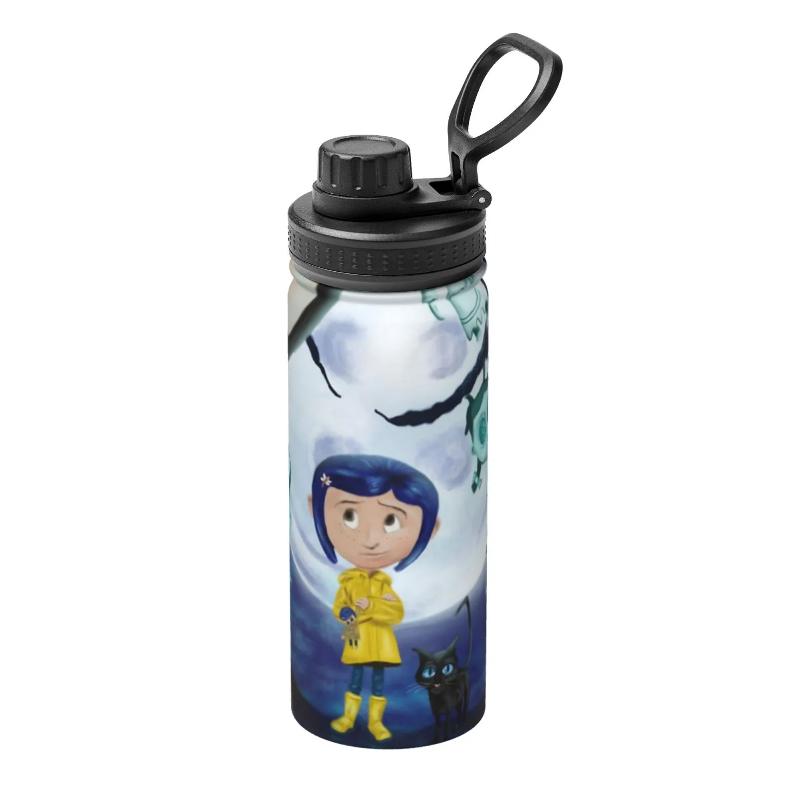 Family Coraline Unisex Sports Insulated Water Bottles Kettle Stainless Steel Portable Cup 18OZ For School Travel Gym Running