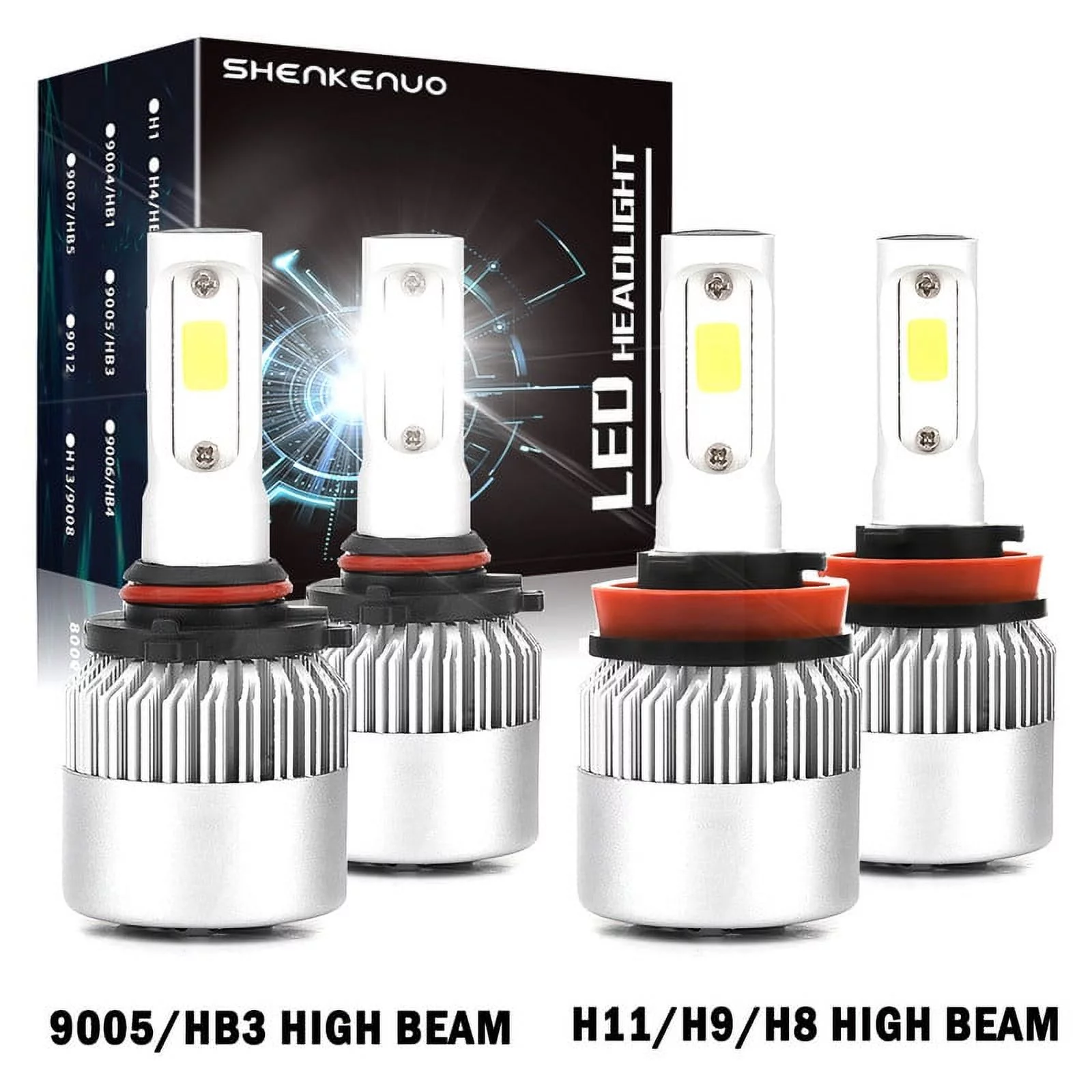 For Subaru Forester 2009-2015 2016 2017 2018 Led Headlight Bulbs 9005 H11 High&Low Beam 4pcs