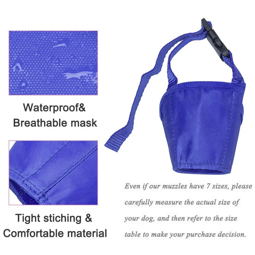 4pcs Adjustable Dog Muzzle Anti Stop Bite Barking Chewing Mesh Mask Training Pet