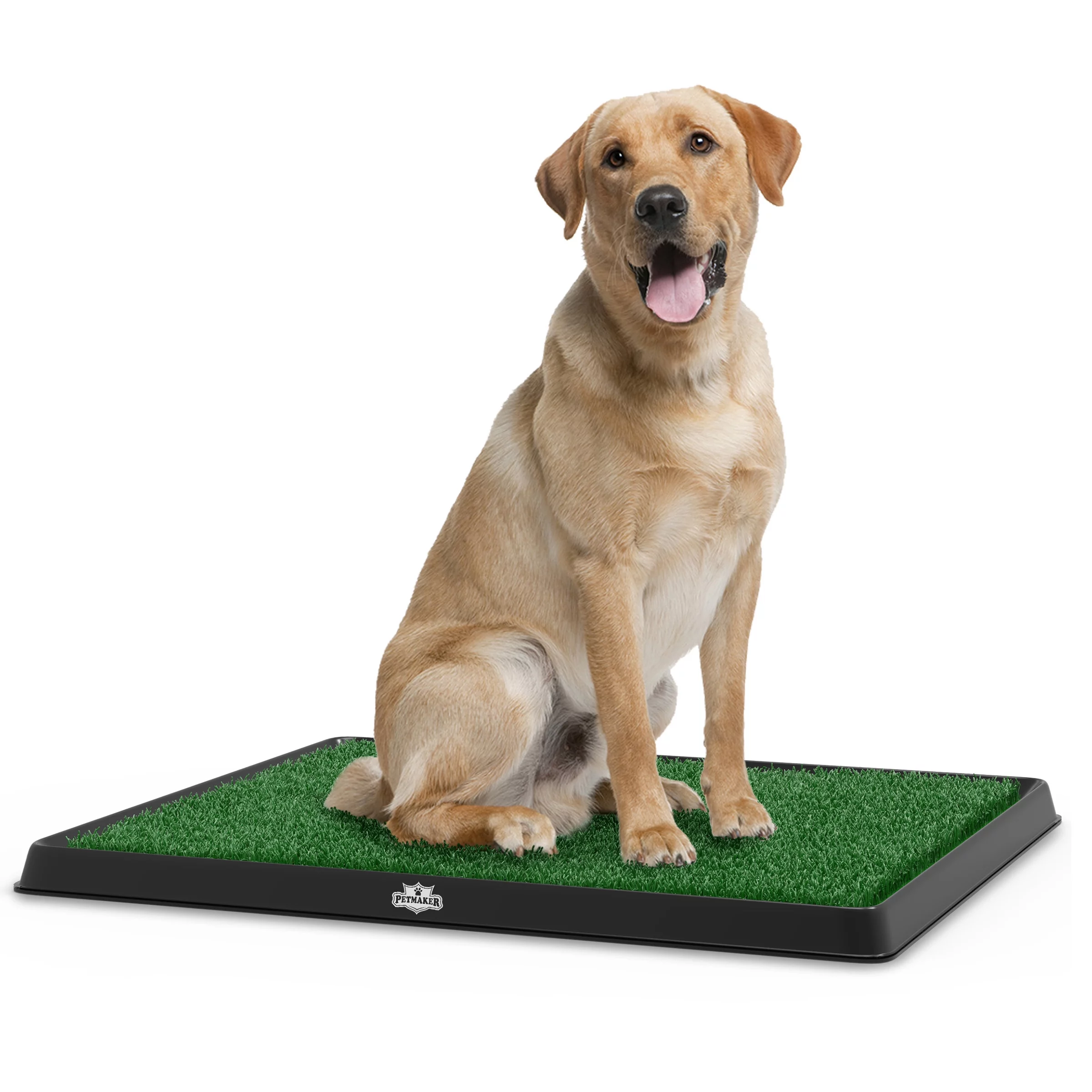 Petmaker Reusable 3-Layer Artificial Grass Puppy Dog Pee Pad with Tray Set - Medium, 20x25