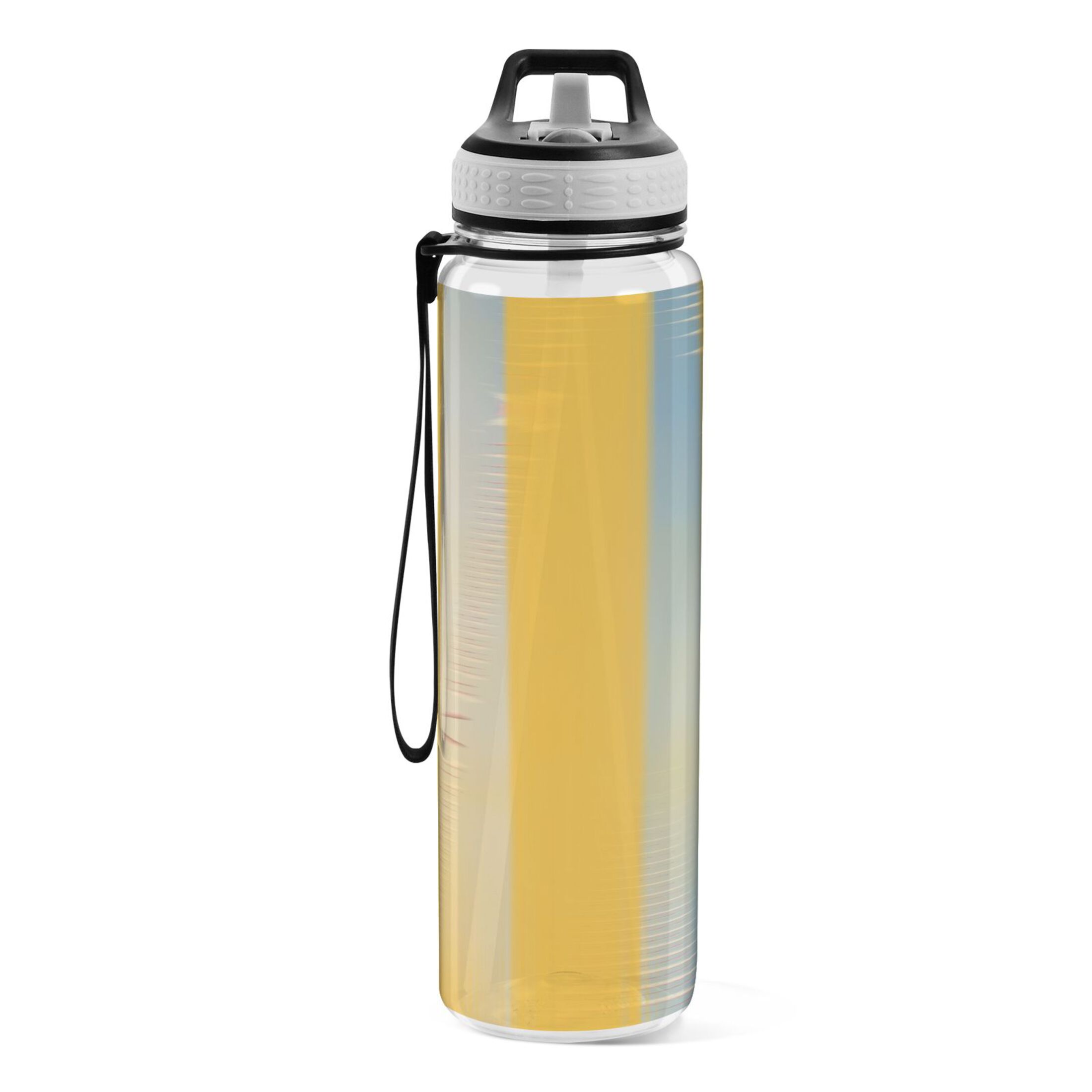 Blue and Yellow Tie Dye 32oz Water Bottles with Straw Tritan Leakproof Sports Bottle BPA Free Clear for Fitness Gym Swimming Cycling