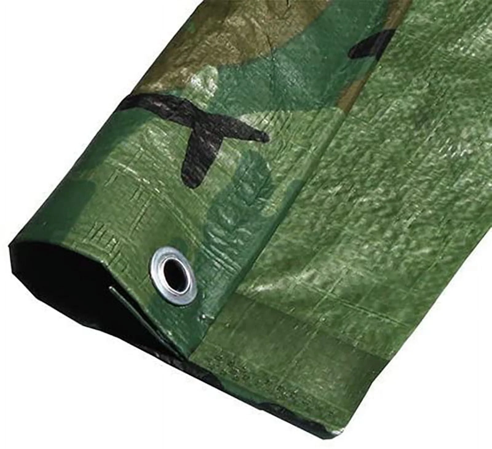 6' X 8' Jungle Green Camouflage Poly Tarp 8 Mil (Finished Size 5'.6 X 7'.6)